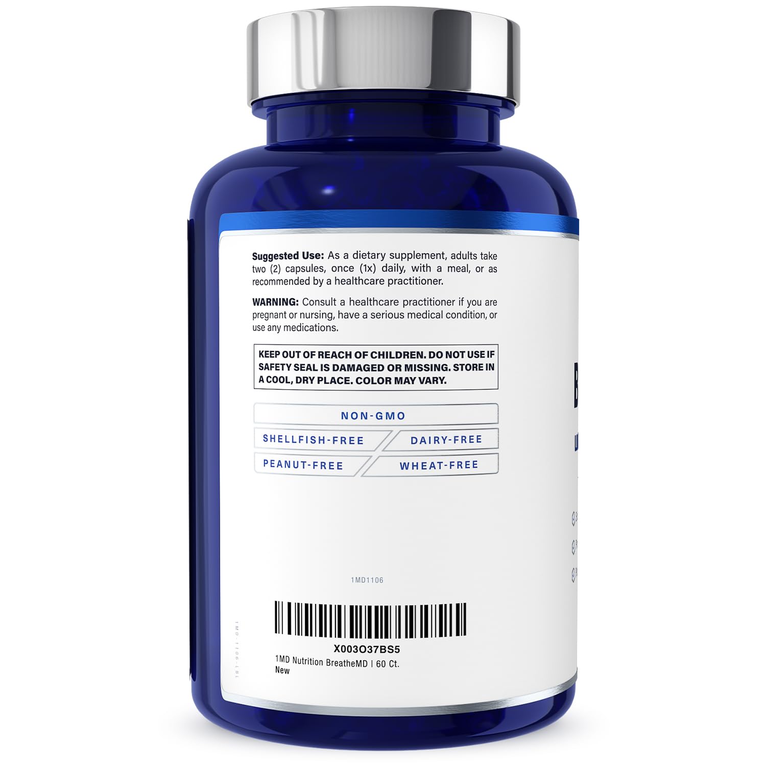 1MD Nutrition BreatheMD Plus 100g with a glass of water
