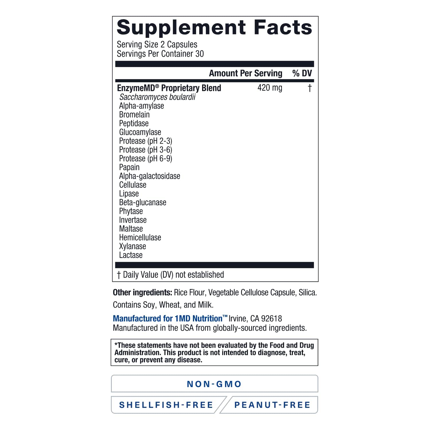 1MD Nutrition EnzymeMD Multi-Enzymes bottle with a measuring spoon