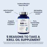 1MD Nutrition KrillMD Krill Oil Capsules displayed with a measuring spoon