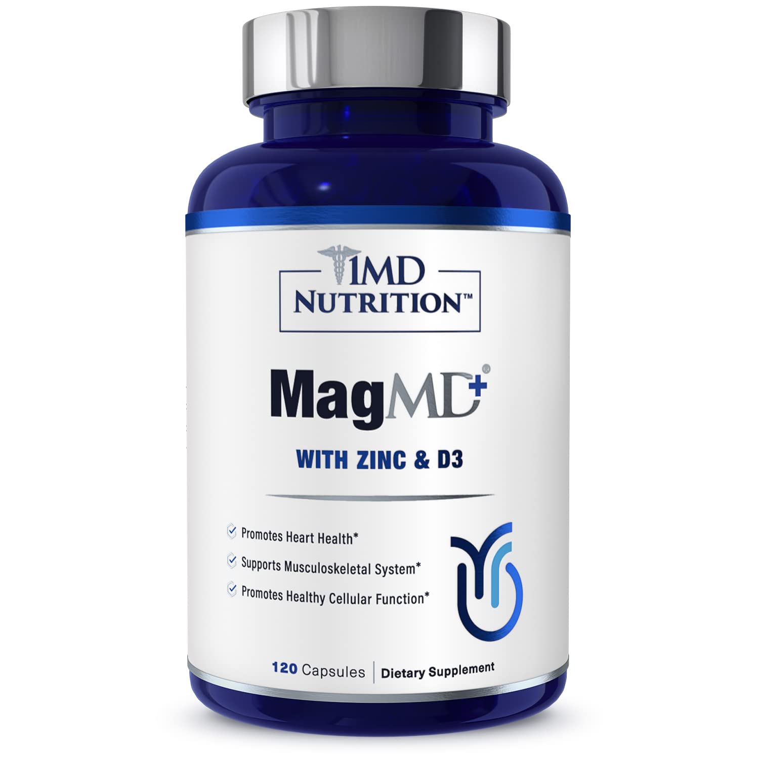 1MD Nutrition MagMD Plus Magnesium Supplement with a measuring spoon