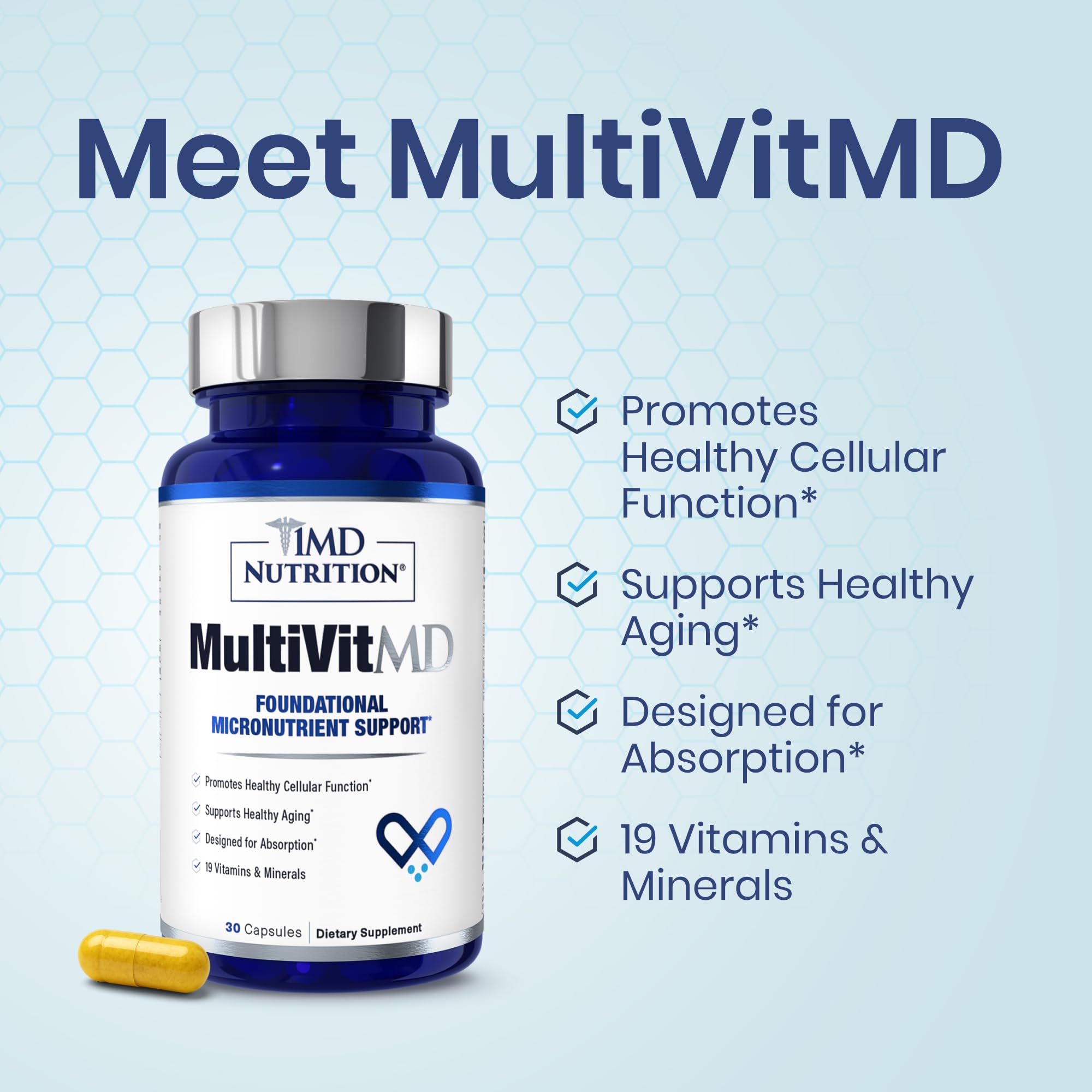 1MD Nutrition MultiVitMD multivitamins back view with ingredient list