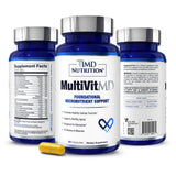 1MD Nutrition MultiVitMD multivitamins front view with capsule bottle