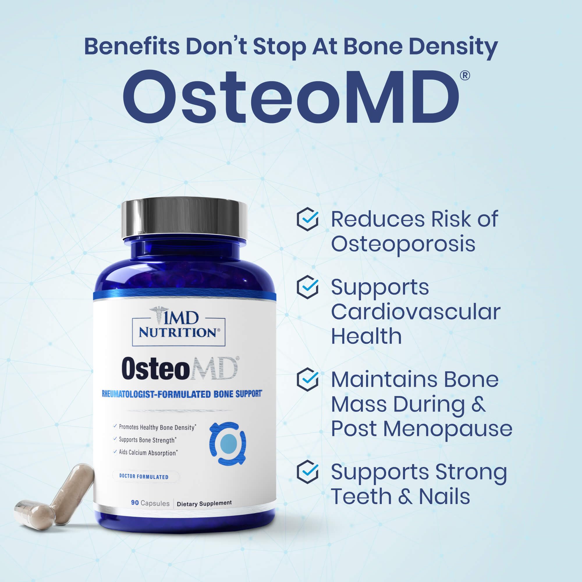 1MD Nutrition OsteoMD Calcium Supplement packaging details