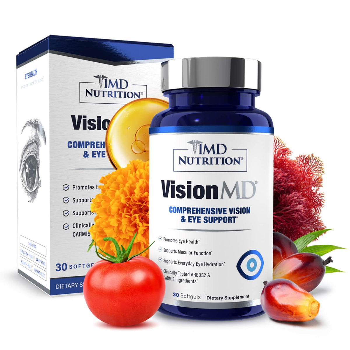 1MD Nutrition VisionMD Lutein Supplement 60 capsules front view