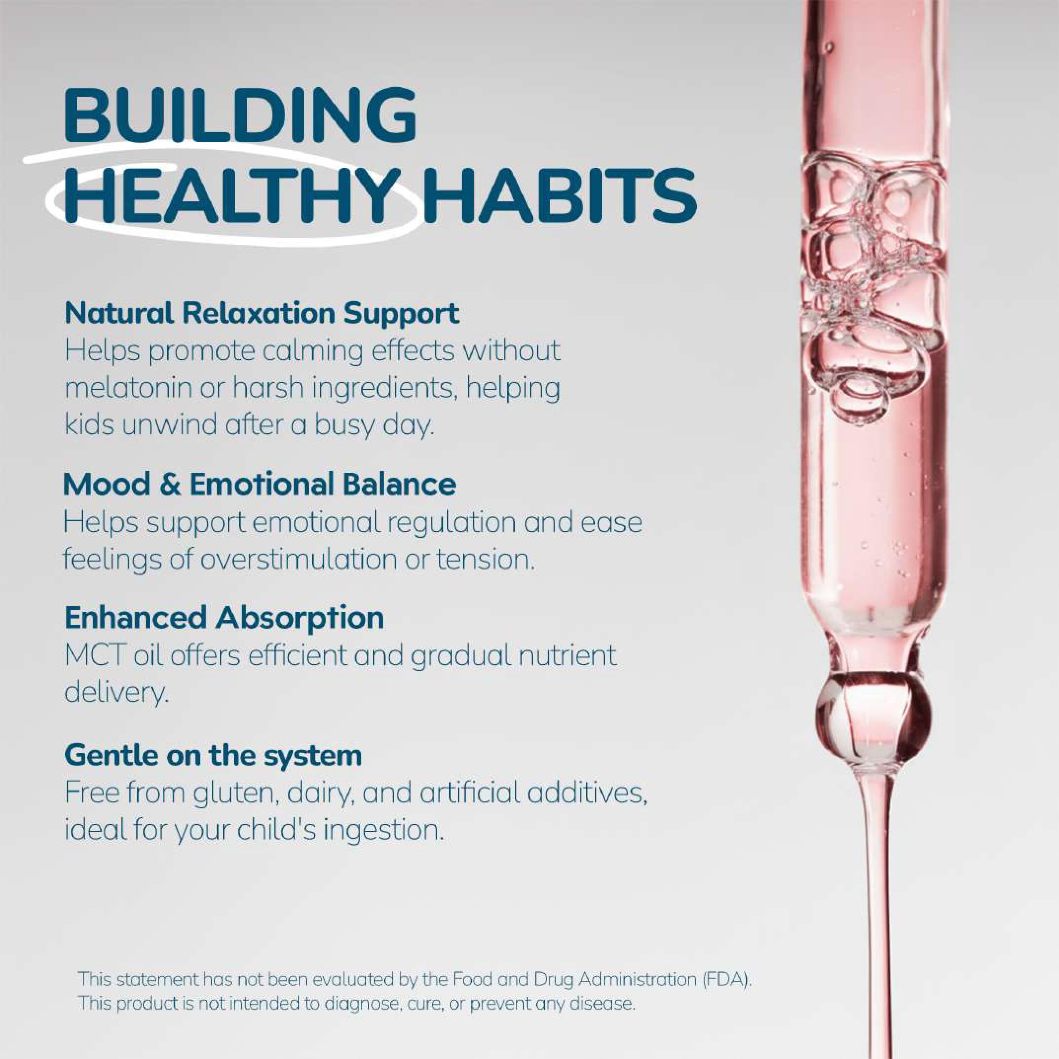 1Q Solutions daily wellness Liquid Supplement for Kids bottle side view