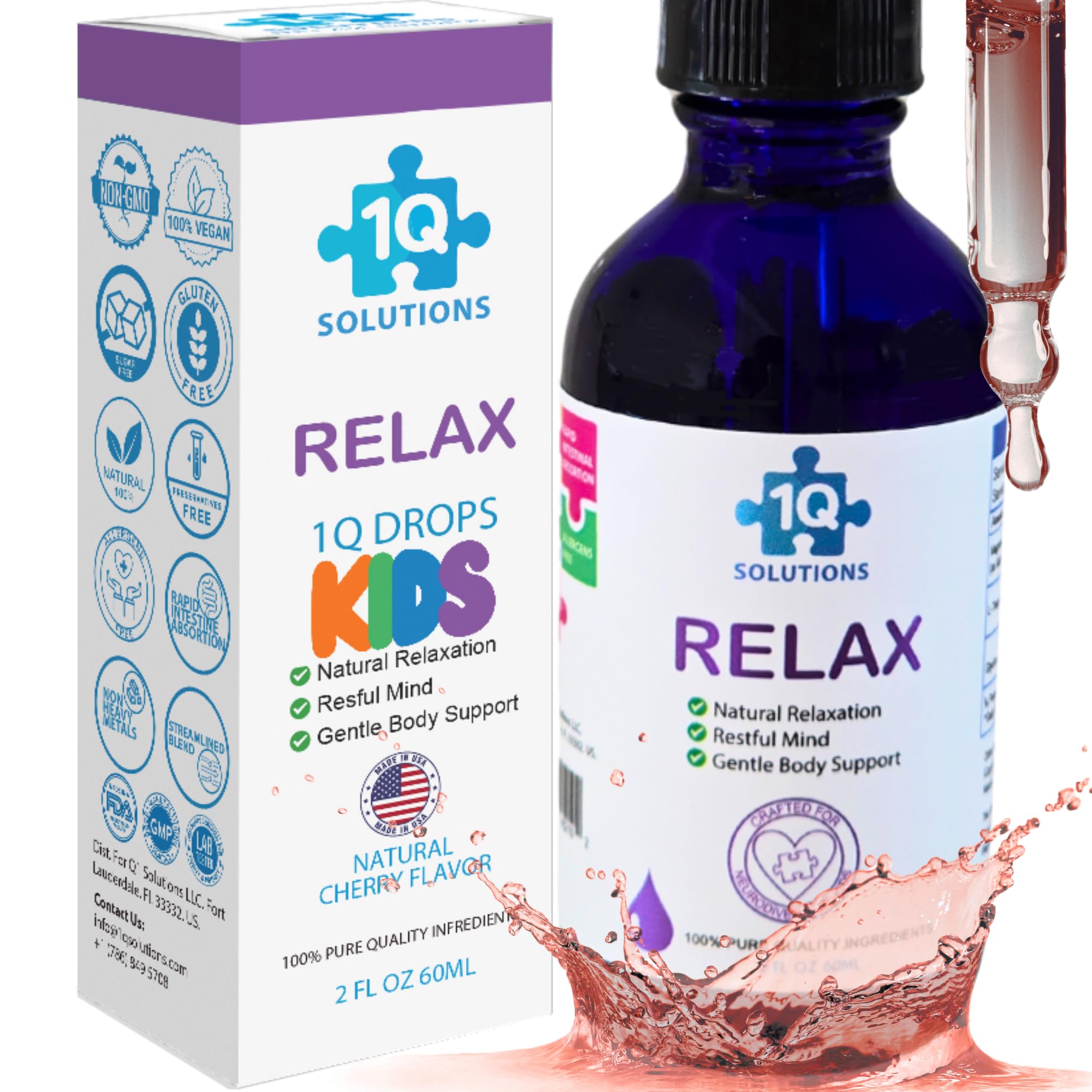 1Q Solutions daily wellness Liquid Supplement for Kids front view