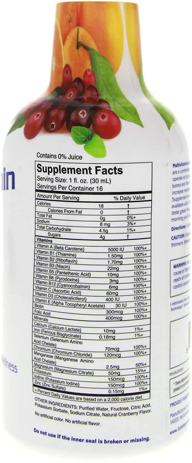 1st Step for Energy Liquid Multivitamin & Mineral Citrus Burst bottle side view