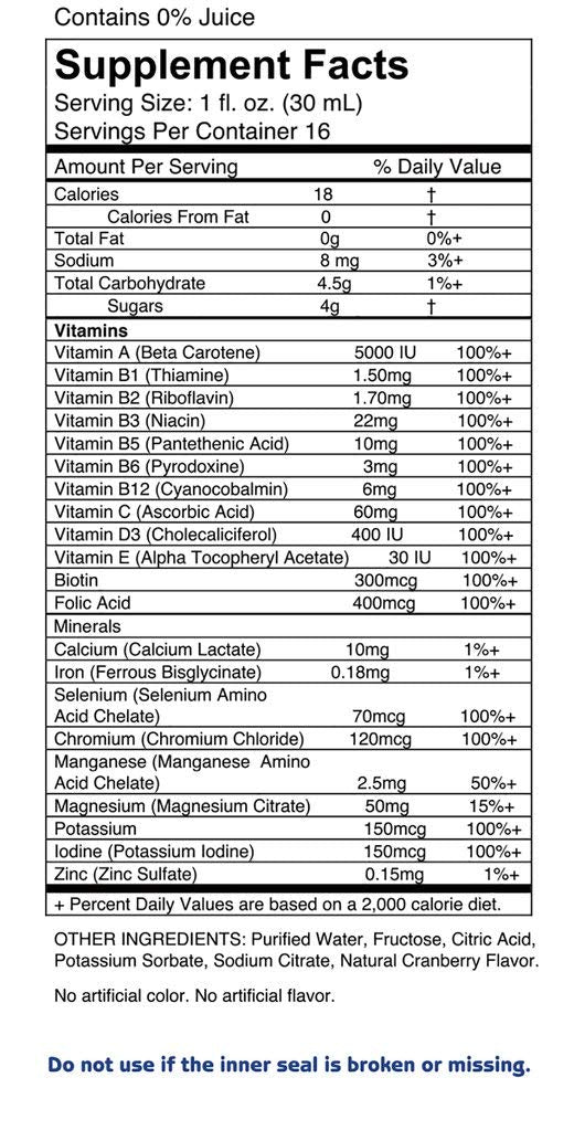 1st Step for Energy Liquid Multivitamin & Mineral Citrus Burst bottle top view