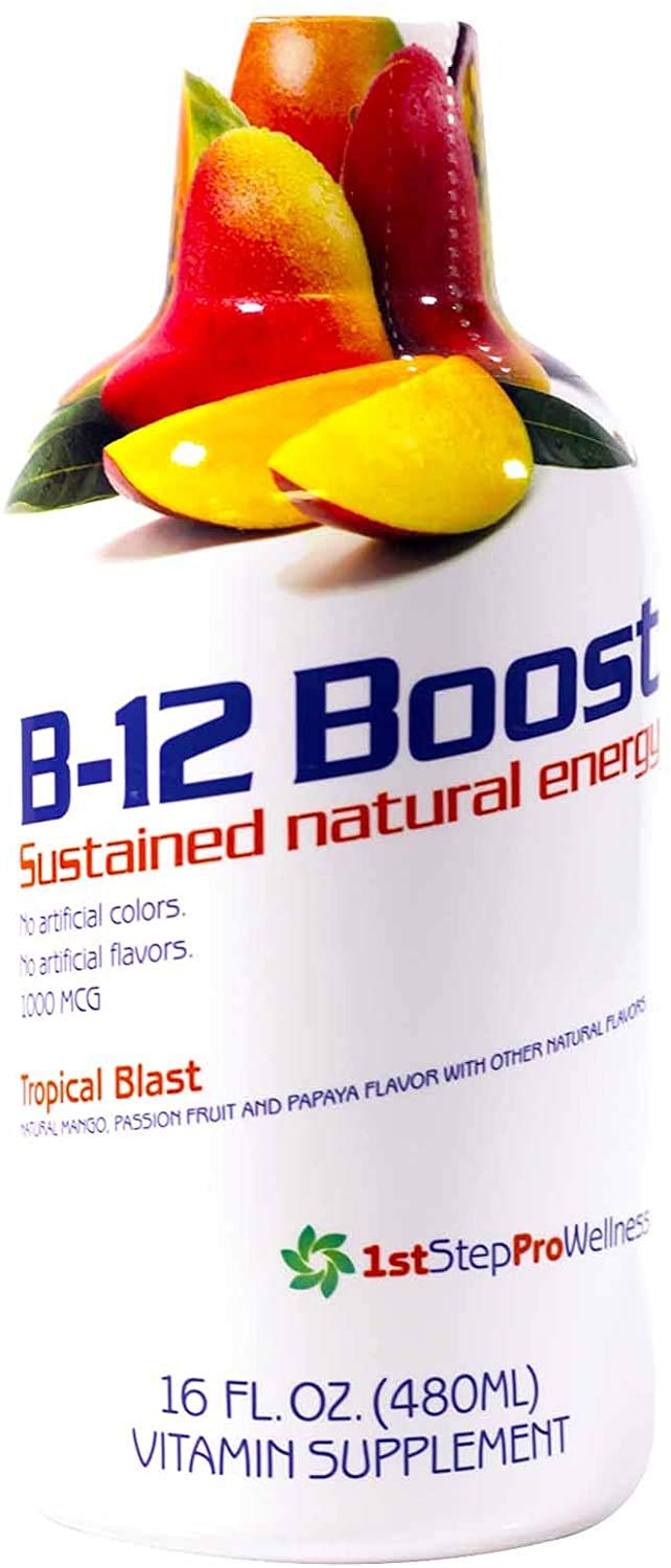1st Step Liquid B-12 Tropical Blast 16-Ounce bottle front view