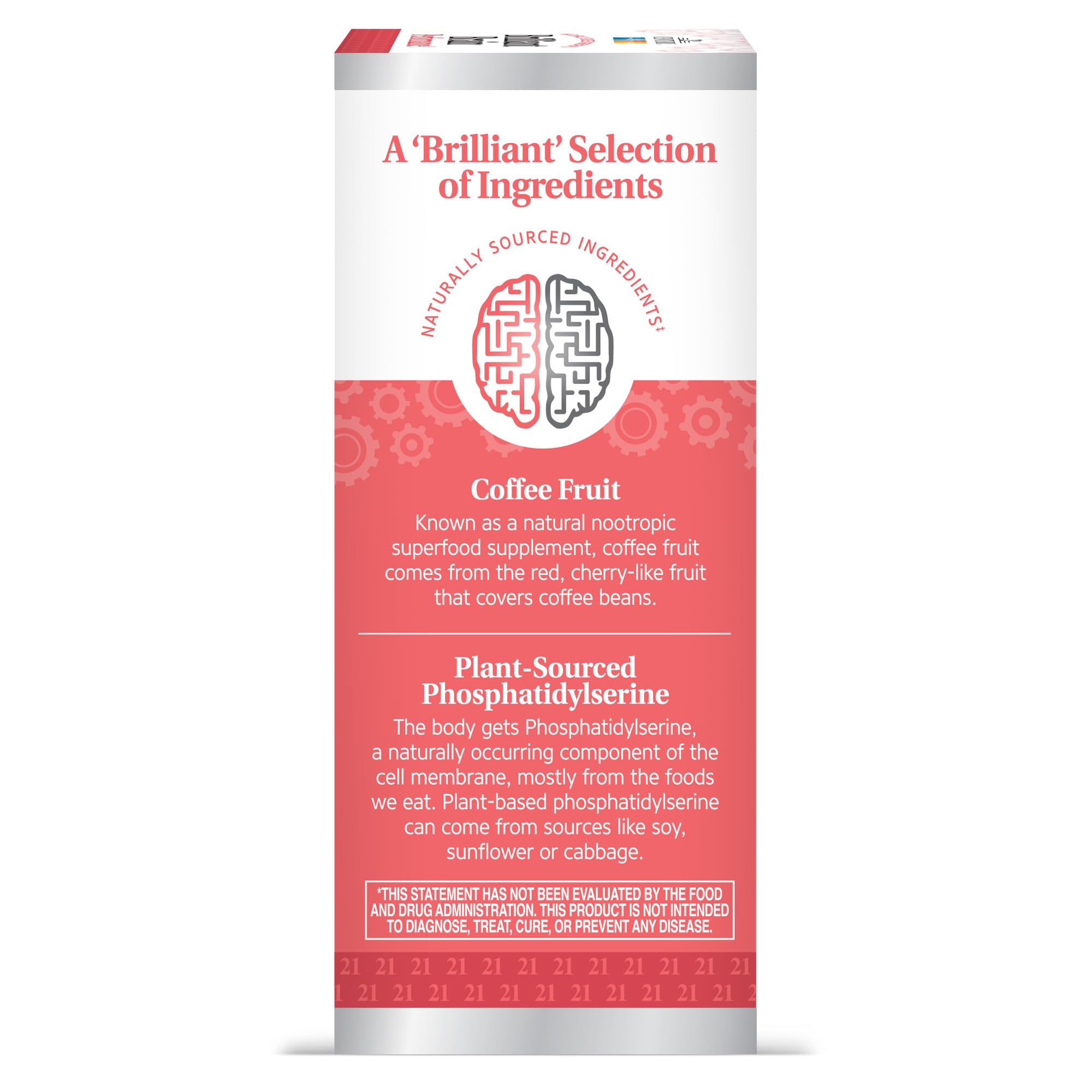 21st Century Brilliant Brain Performance Capsules with a glass of water