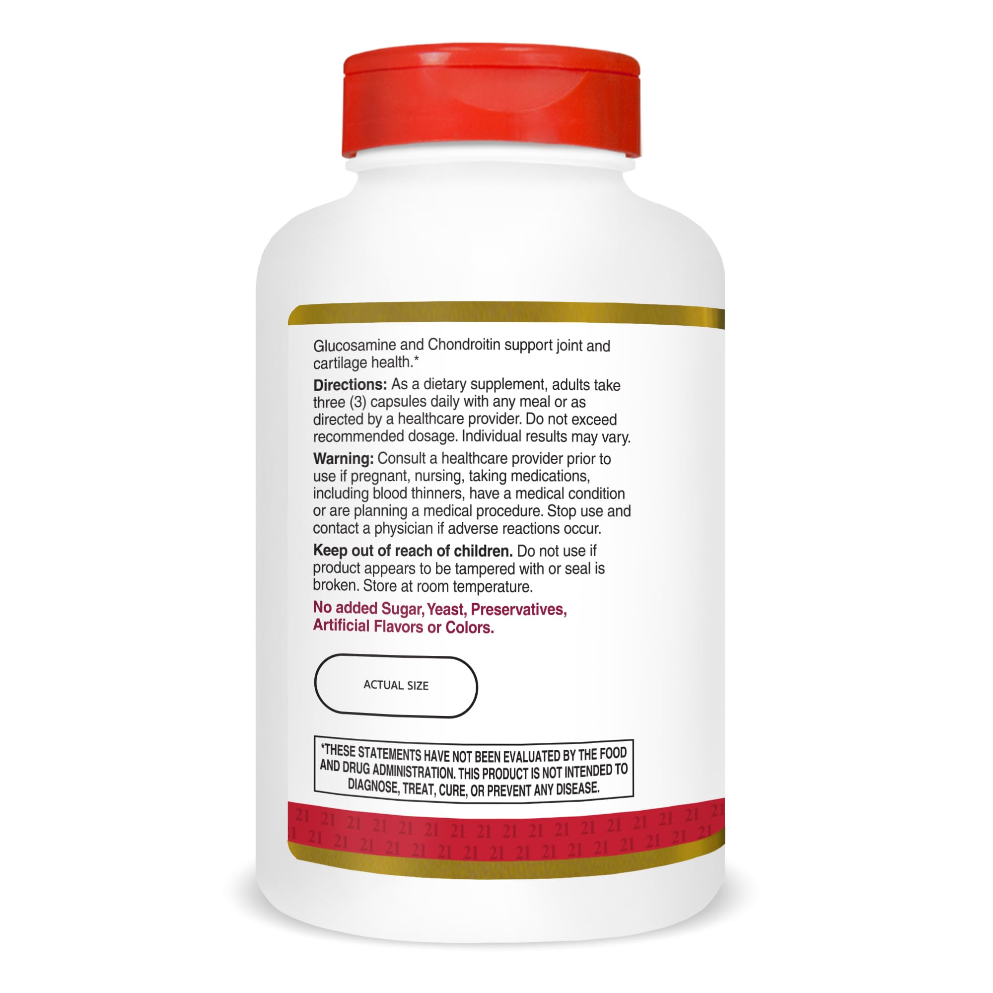21st Century Double Strength Glucosamine Chondroitin 1500mg tablets close-up