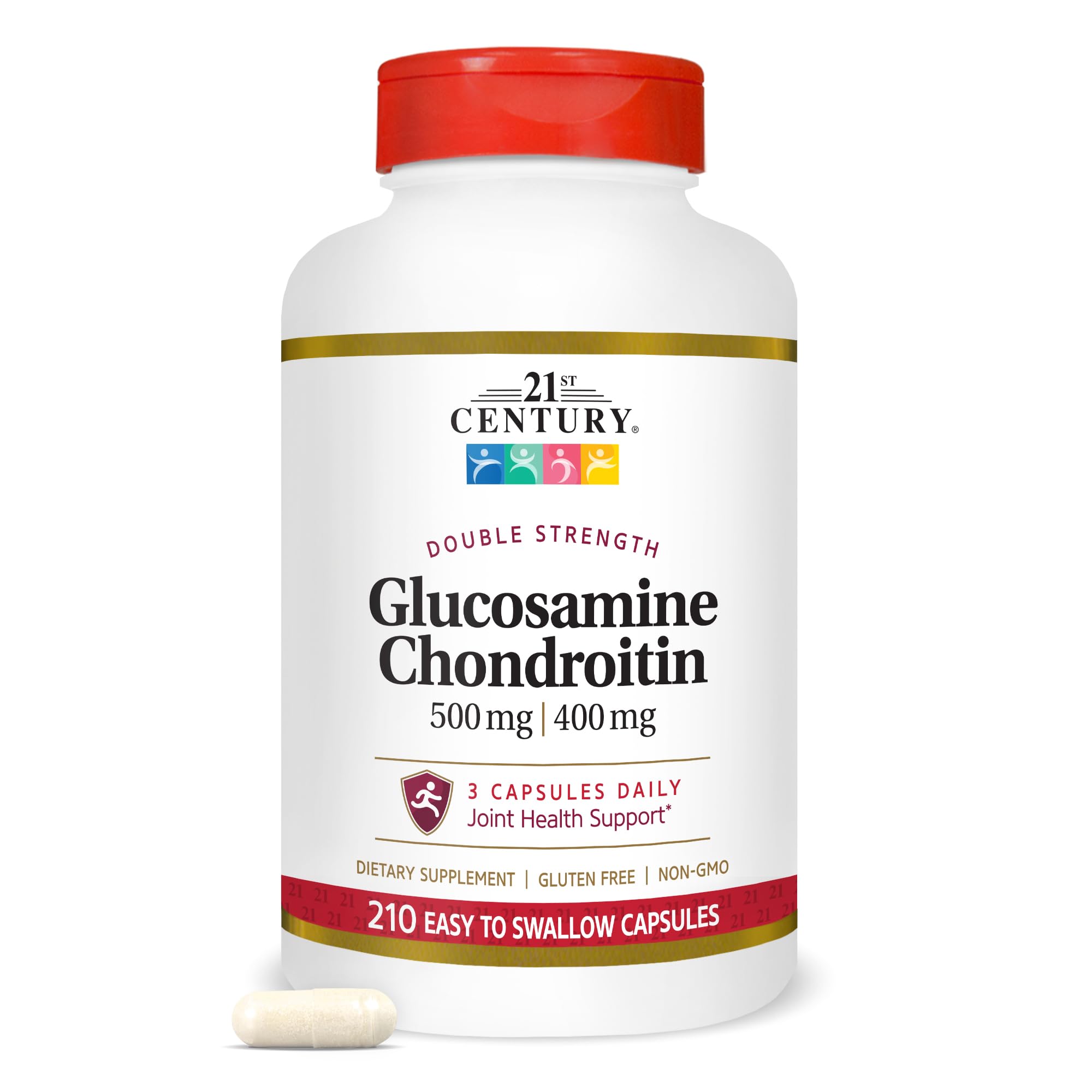 21st Century Double Strength Glucosamine Chondroitin 1500mg tablets front view