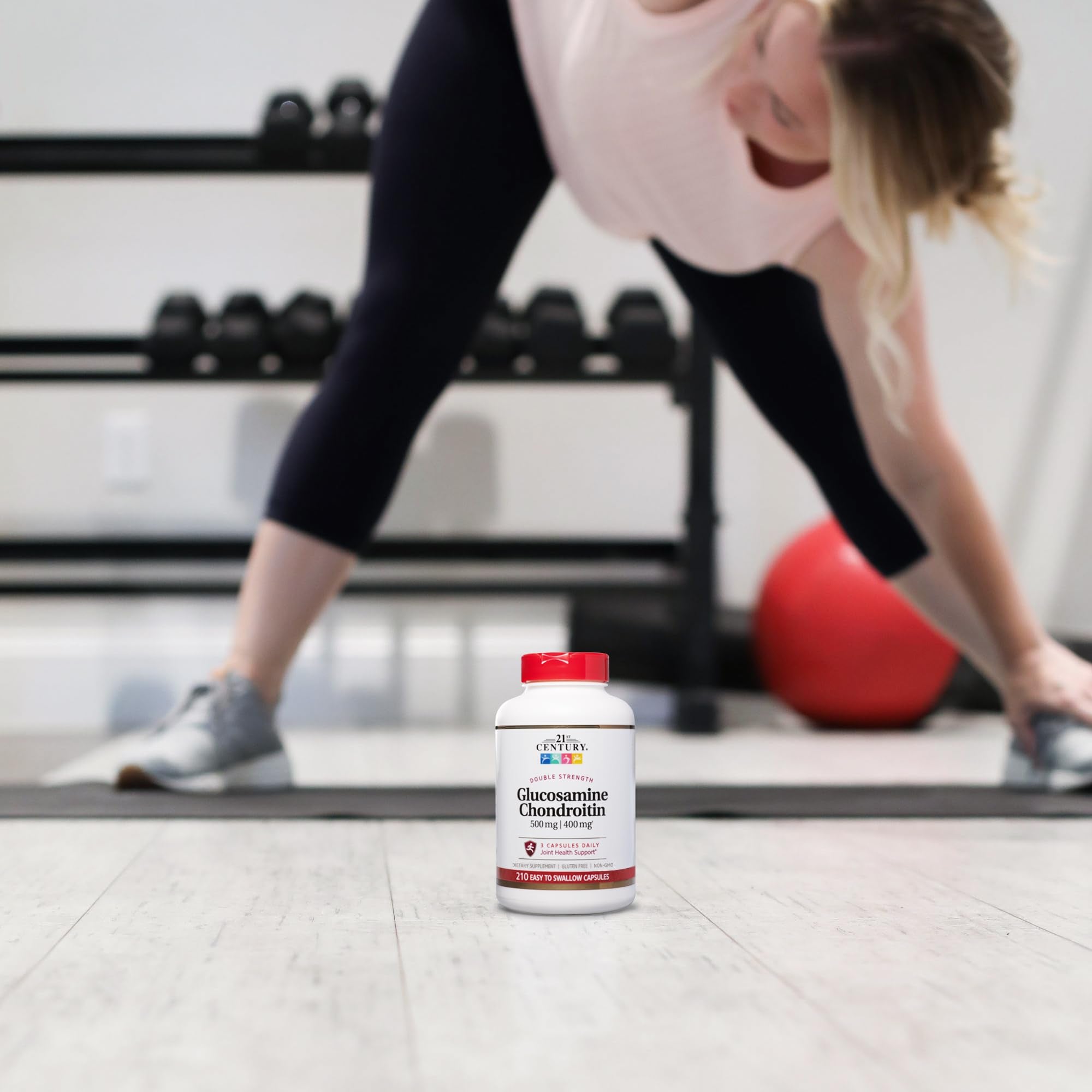 21st Century Double Strength Glucosamine Chondroitin 1500mg tablets side view
