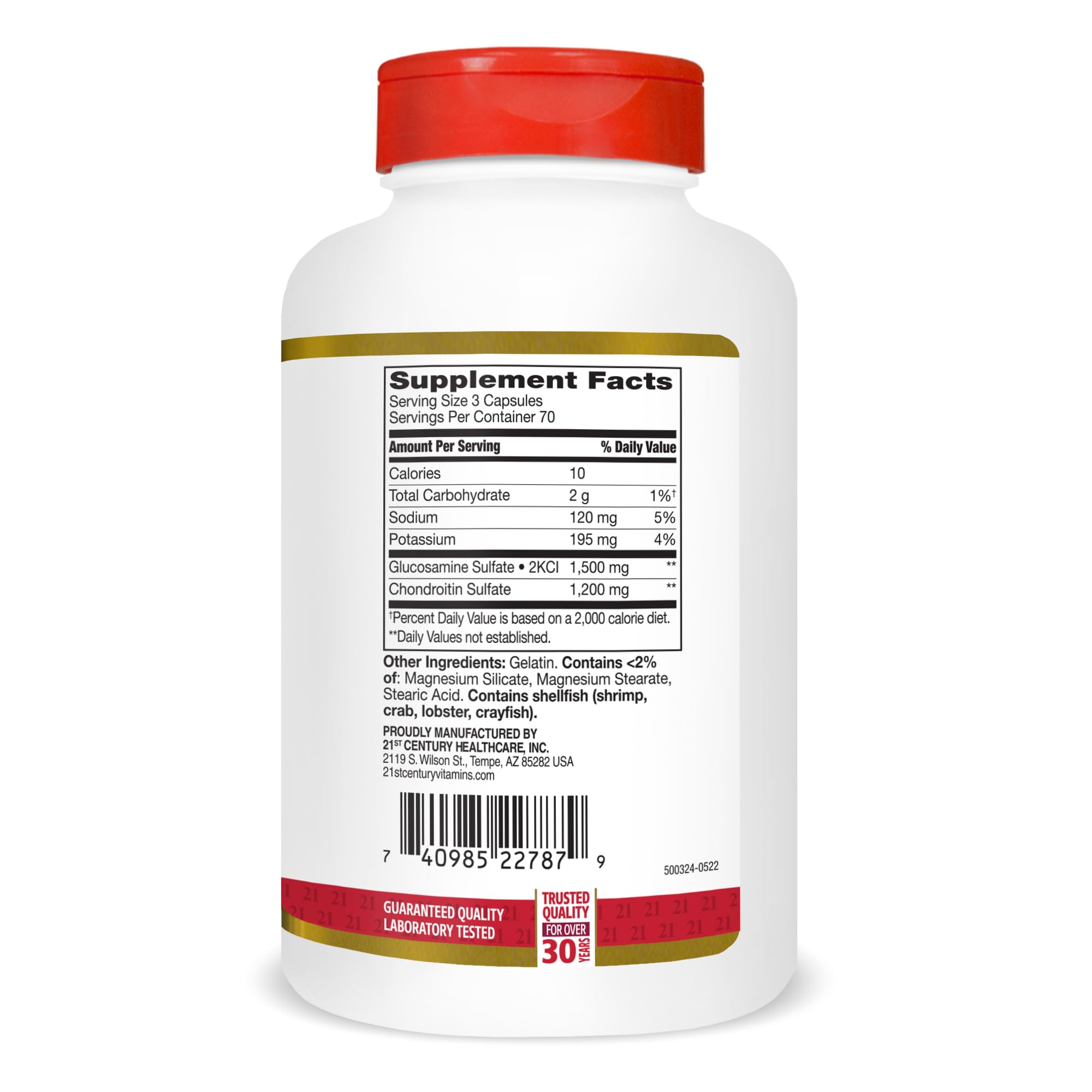 21st Century Double Strength Glucosamine Chondroitin 1500mg tablets with measuring spoon