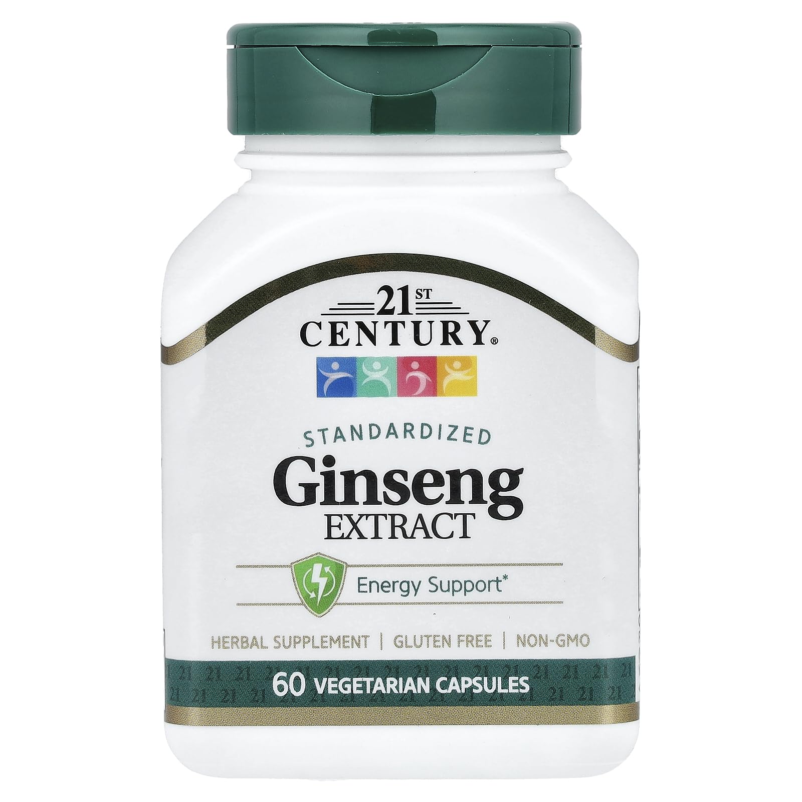 21st Century Ginseng Extract 200mg vegetarian capsules front view