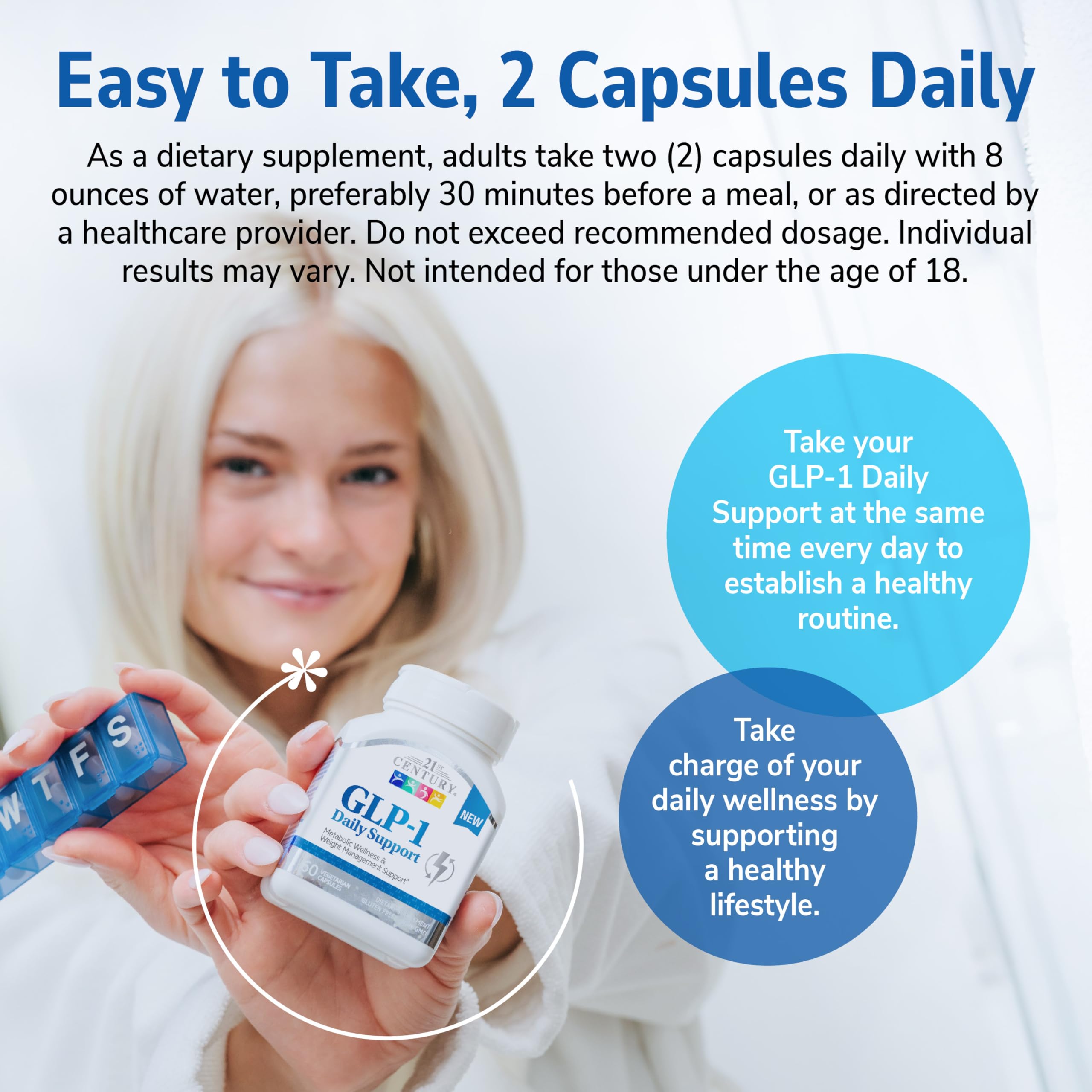 21st Century GLP-1 Support capsules with measuring spoon
