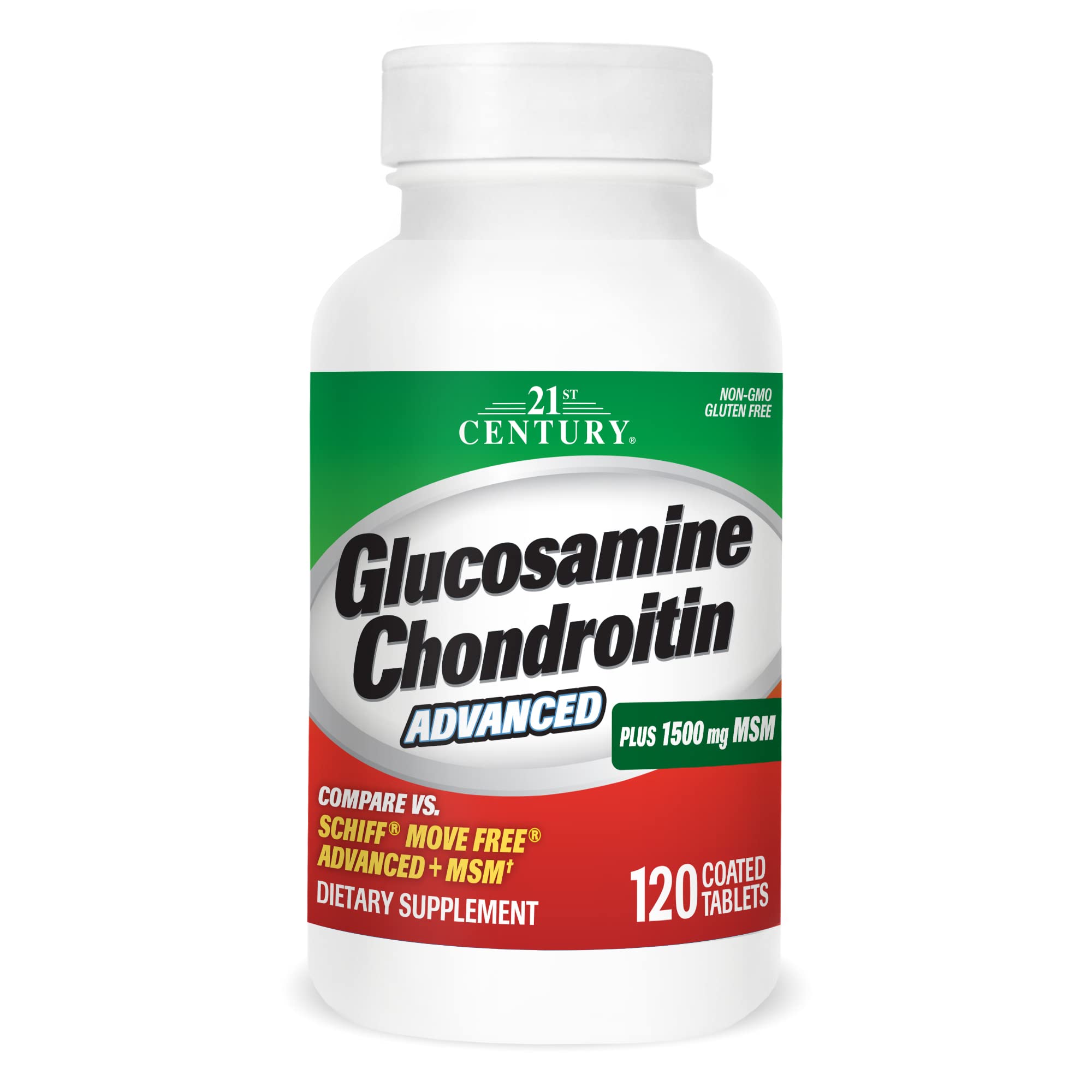 21st Century Glucosamine & Chondroitin 120 Tablets front view