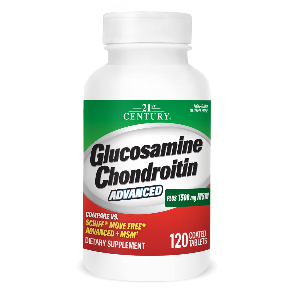 21st Century Glucosamine & Chondroitin 120 Tablets front view