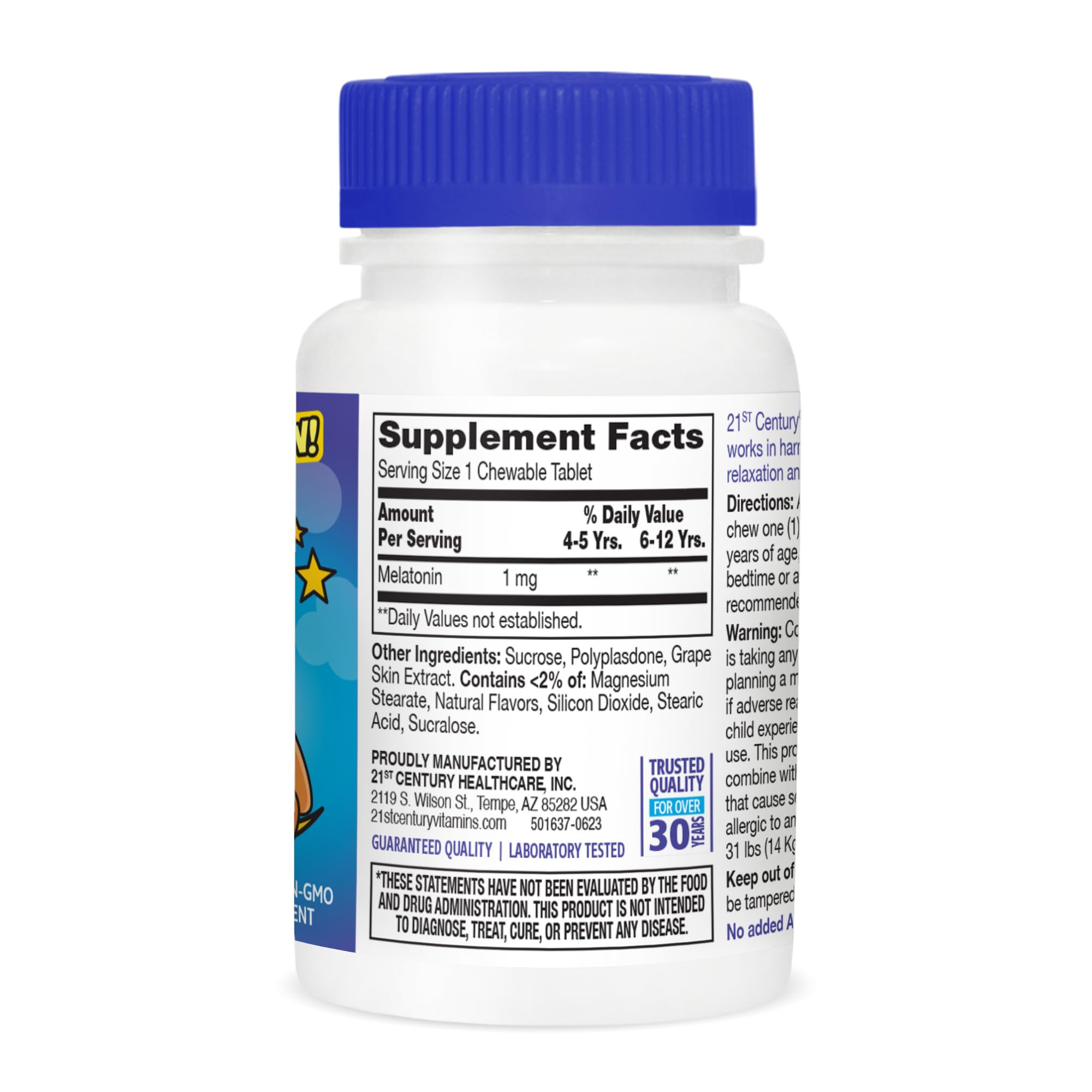 21st Century Kids Melatonin Chewable Tablets in a child's hand