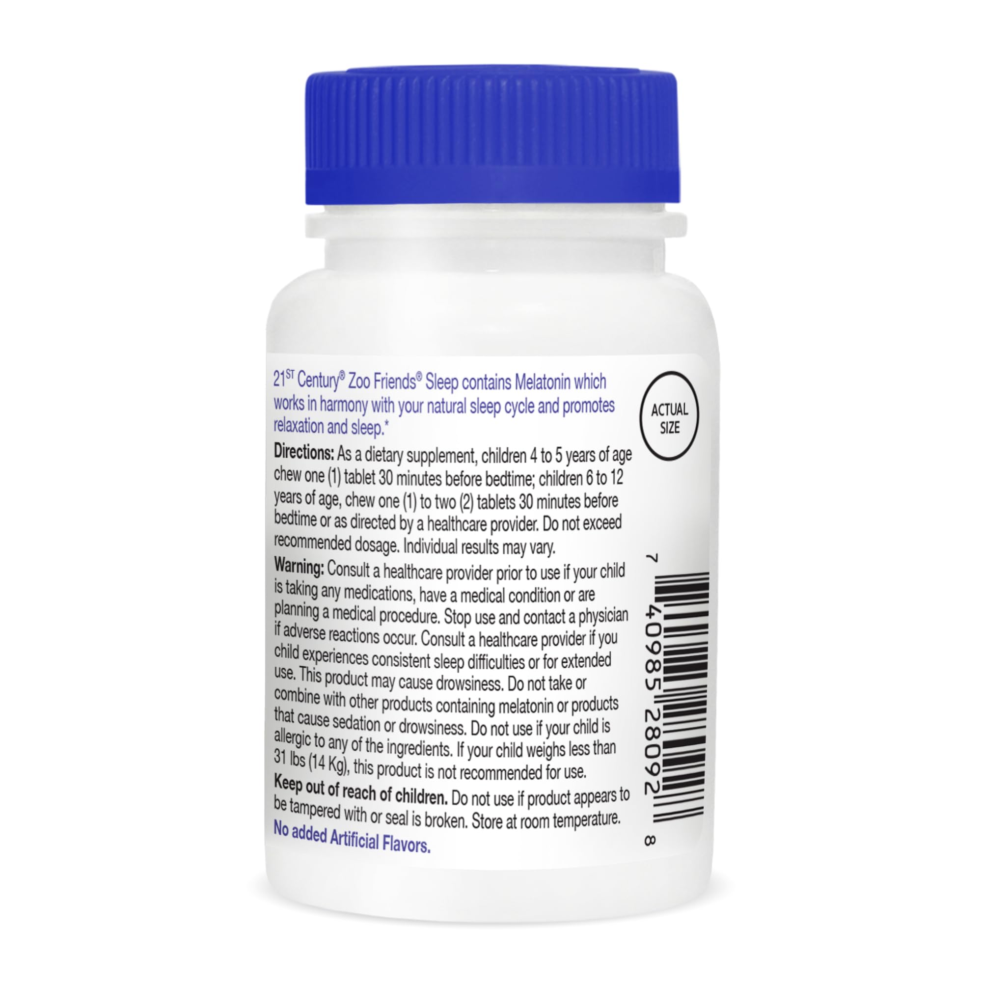 21st Century Kids Melatonin Chewable Tablets with a playful background
