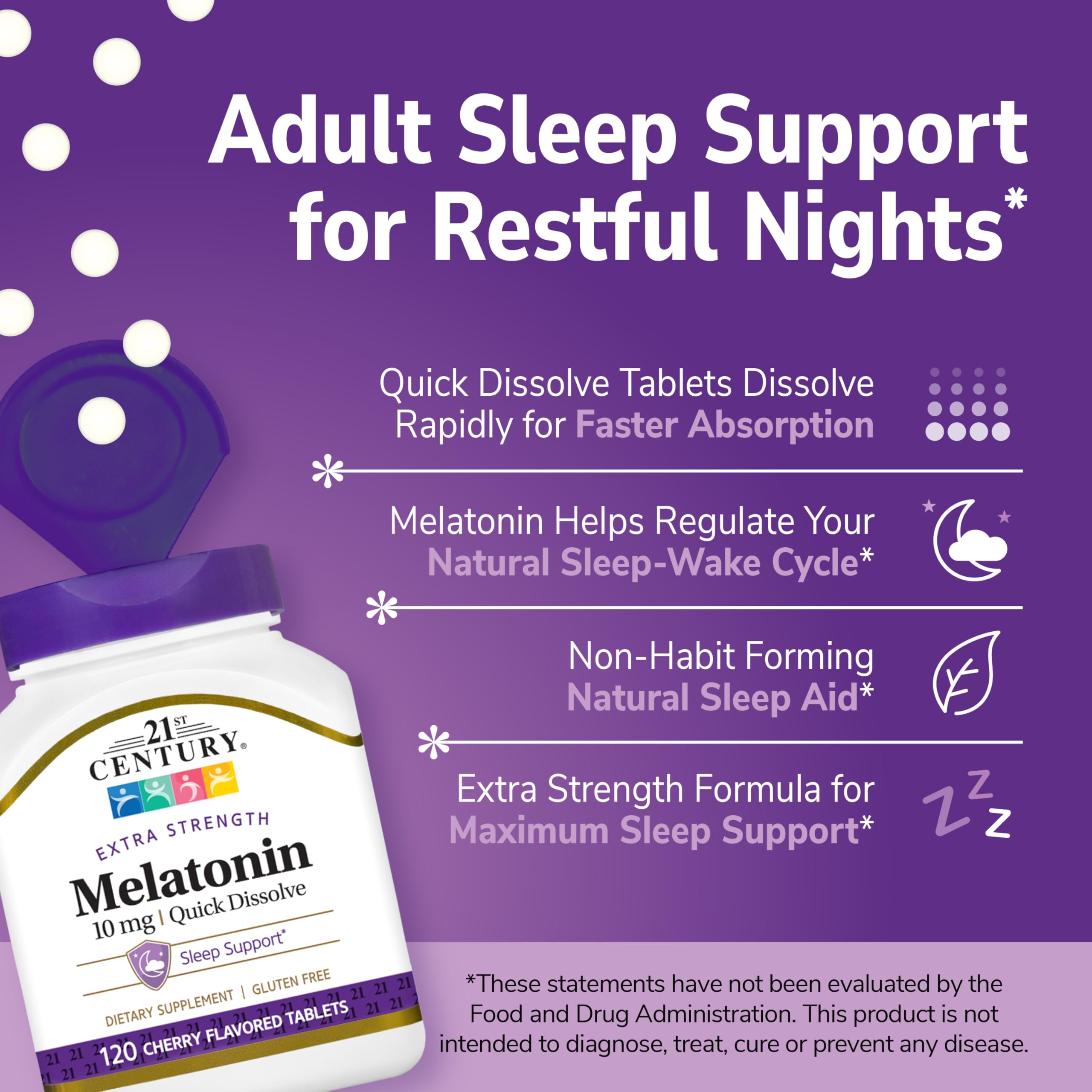 21st Century Melatonin 10mg Cherry Tablets packaging