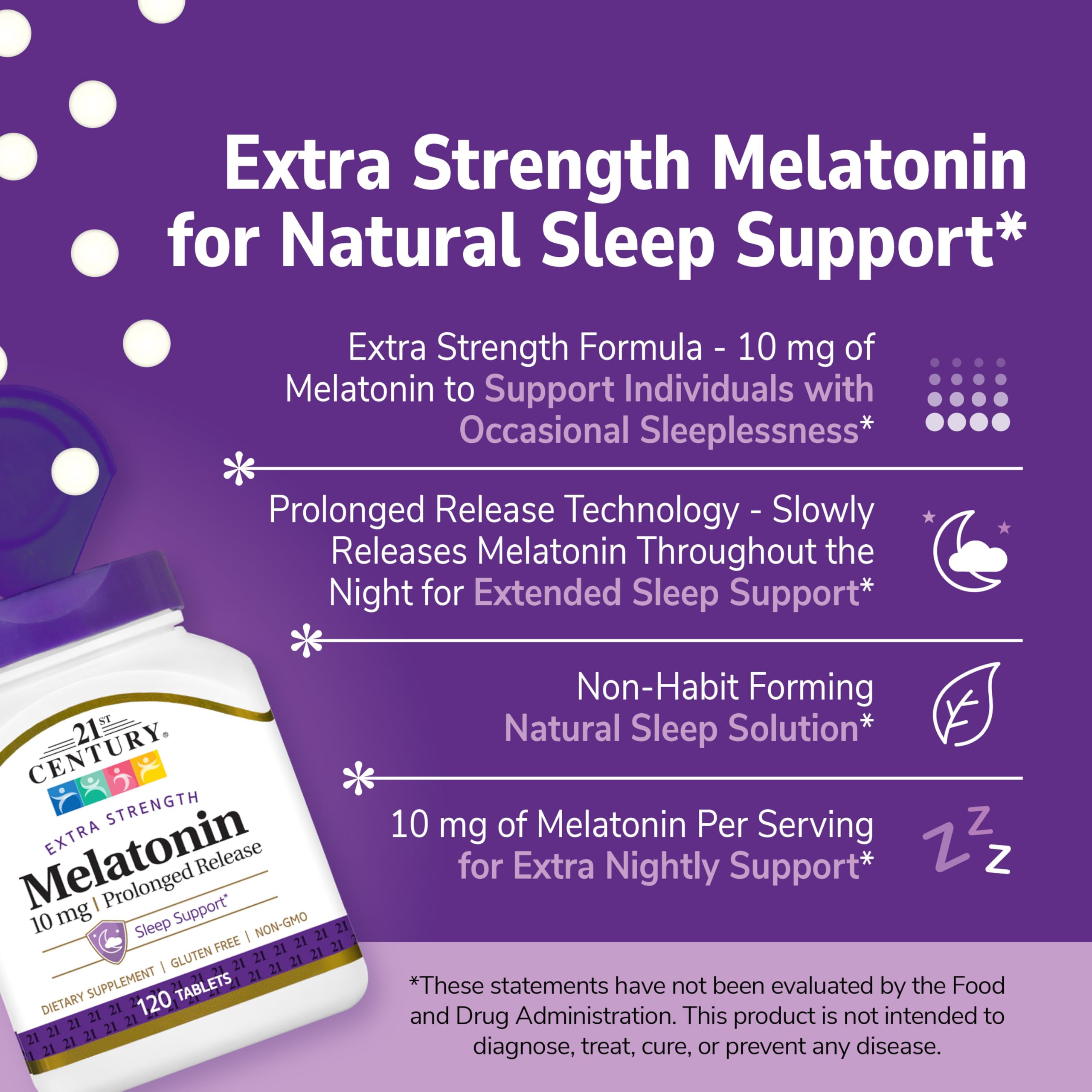 21st Century Melatonin 10mg packaging side view