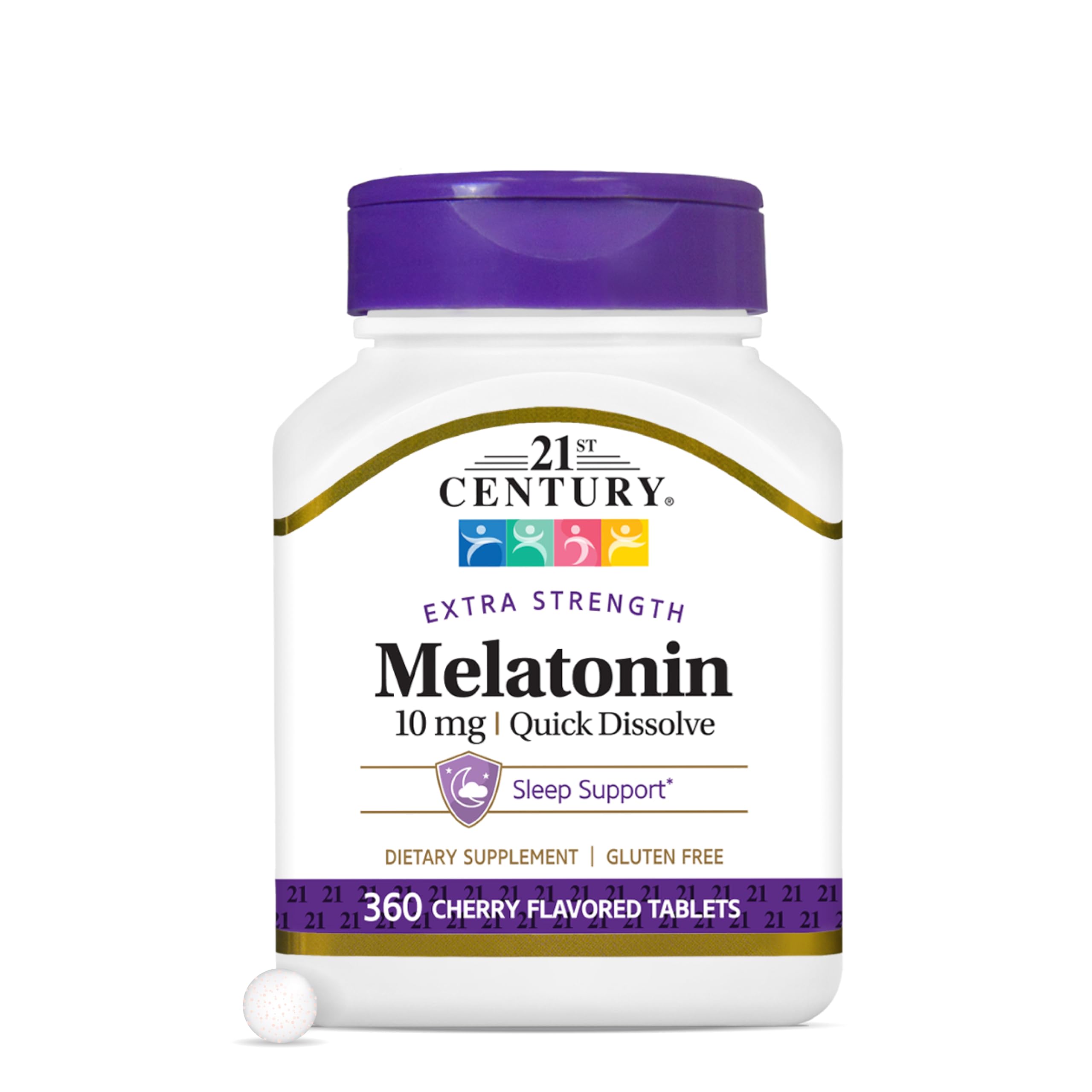 21st Century Melatonin 10mg Quick Dissolve Tablets front view