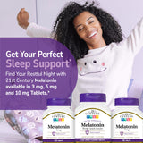 21st Century Melatonin Cherry Tablets on a bedside table