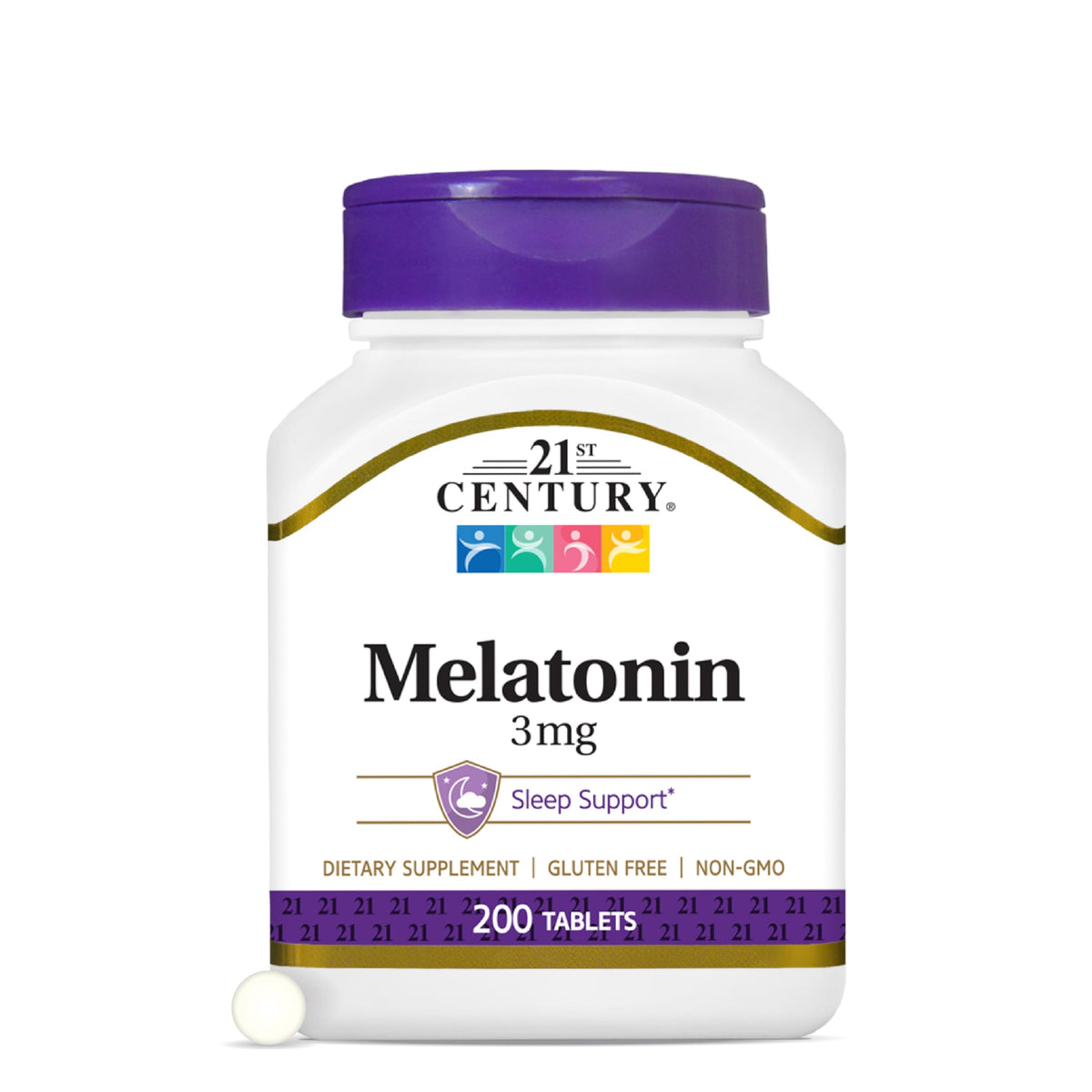 21st Century Melatonin Sleep Supplement 3mg front view with packaging