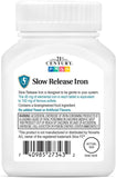 21st Century Slow Release Iron Supplement 45mg on a wooden table