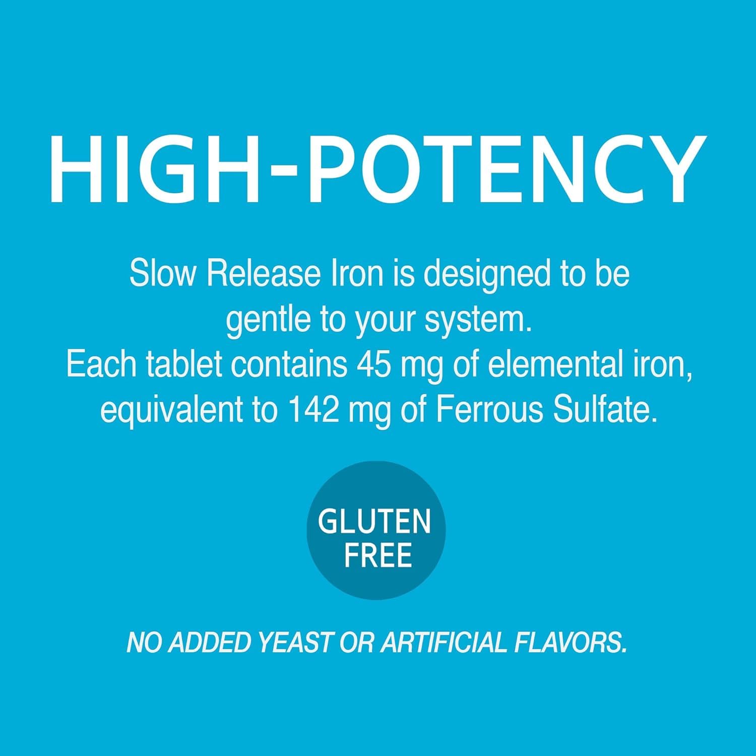 21st Century Slow Release Iron Supplement 45mg tablet close-up