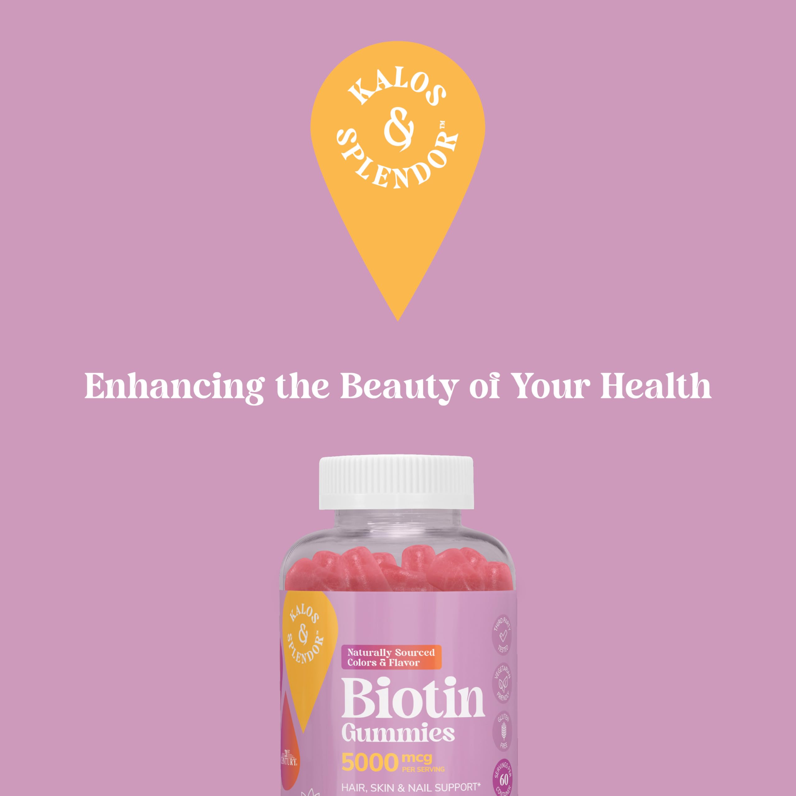 21st Century VitaJoy Biotin Gummies on a wooden table