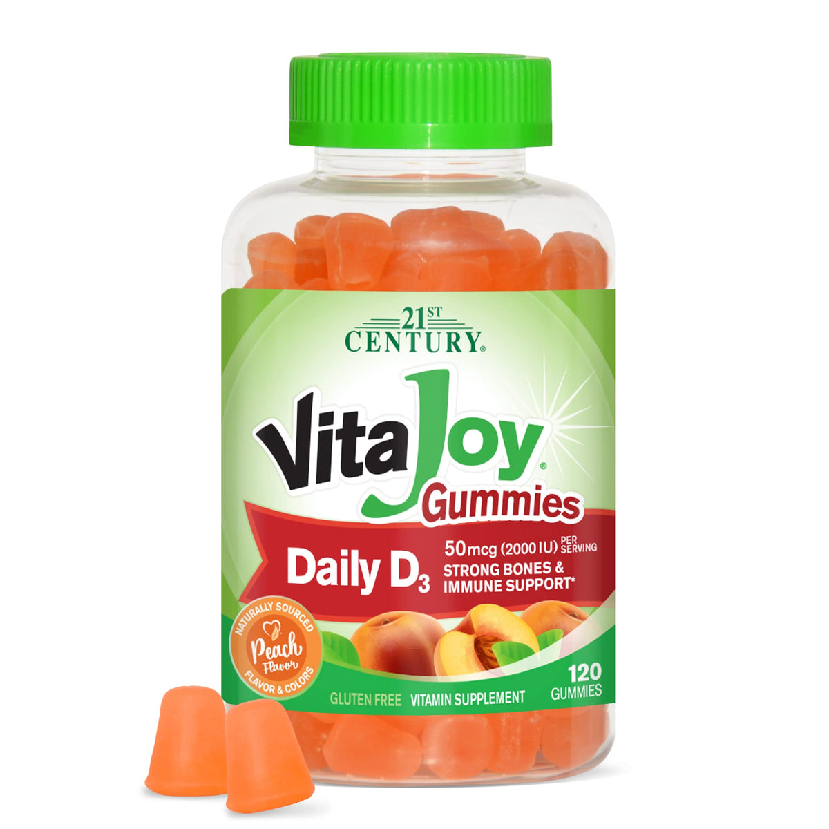 21st Century VitaJoy Daily D3 Gummies 2000IU front view