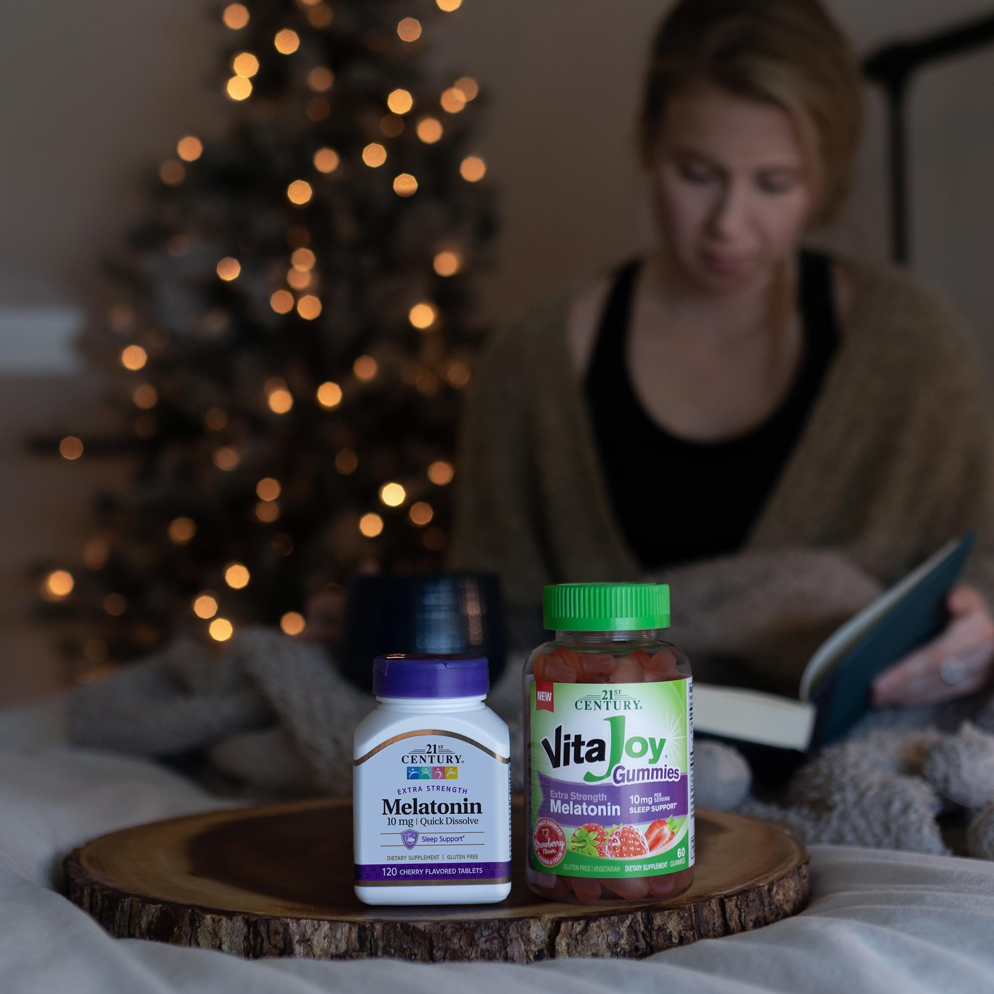 21st Century VitaJoy Melatonin Gummies 10mg Strawberry packaging details