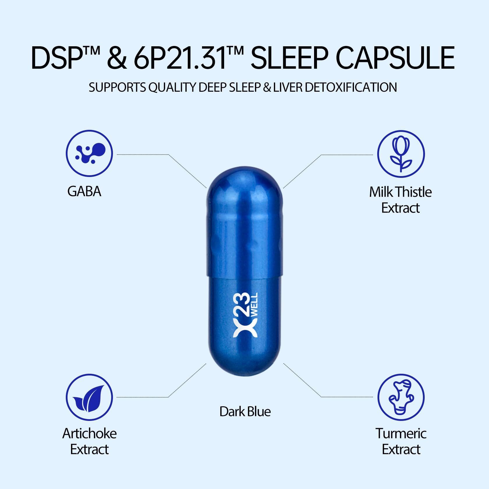 23WELL Sleep Rem Care Capsules blister pack showing individual compartments