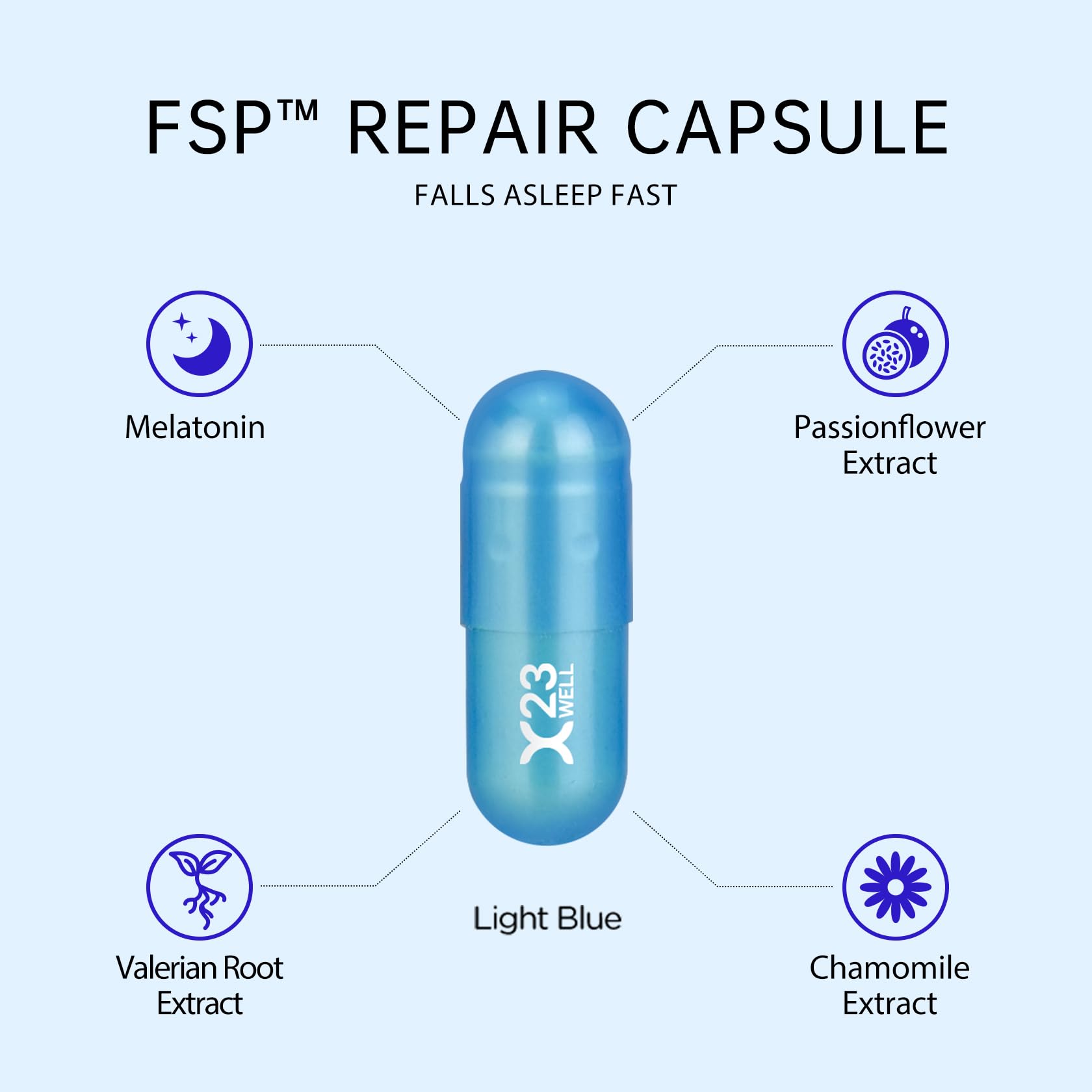 23WELL Sleep Rem Care Capsules side view