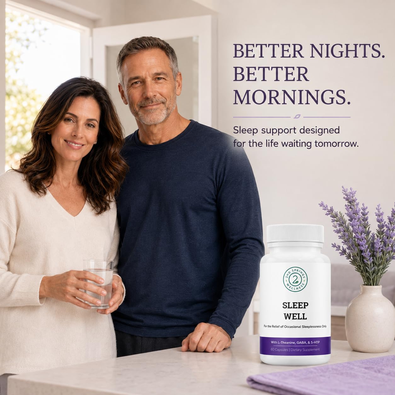 2nd Springs Sleep Well Supplement capsules in a hand