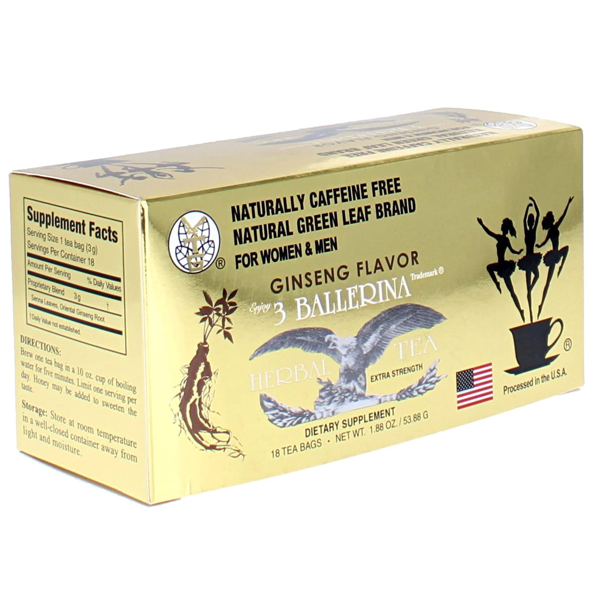 3 Ballerina Ginseng Herbal Supplement 54g capsule bottle front view