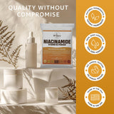 33RD PARALLEL SOAP CO. Niacinamide Powder Vitamin B3 in a mixing bowl