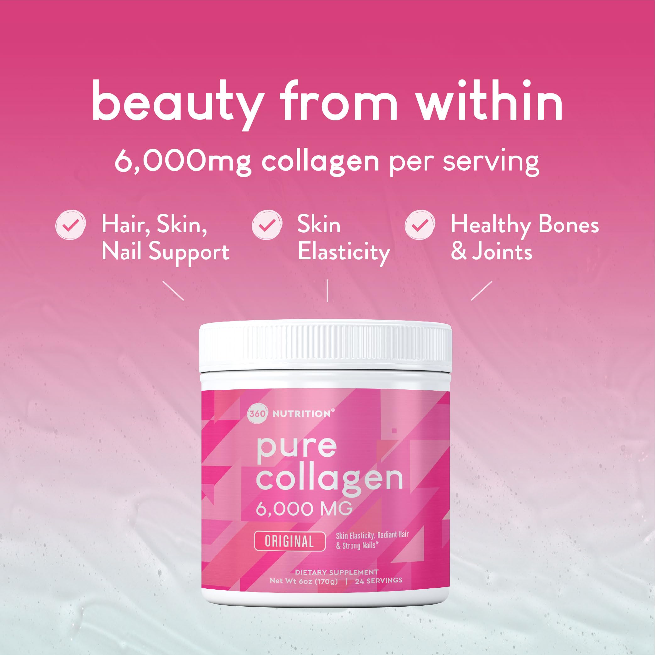360 Nutrition Collagen Peptides Powder 170g back view