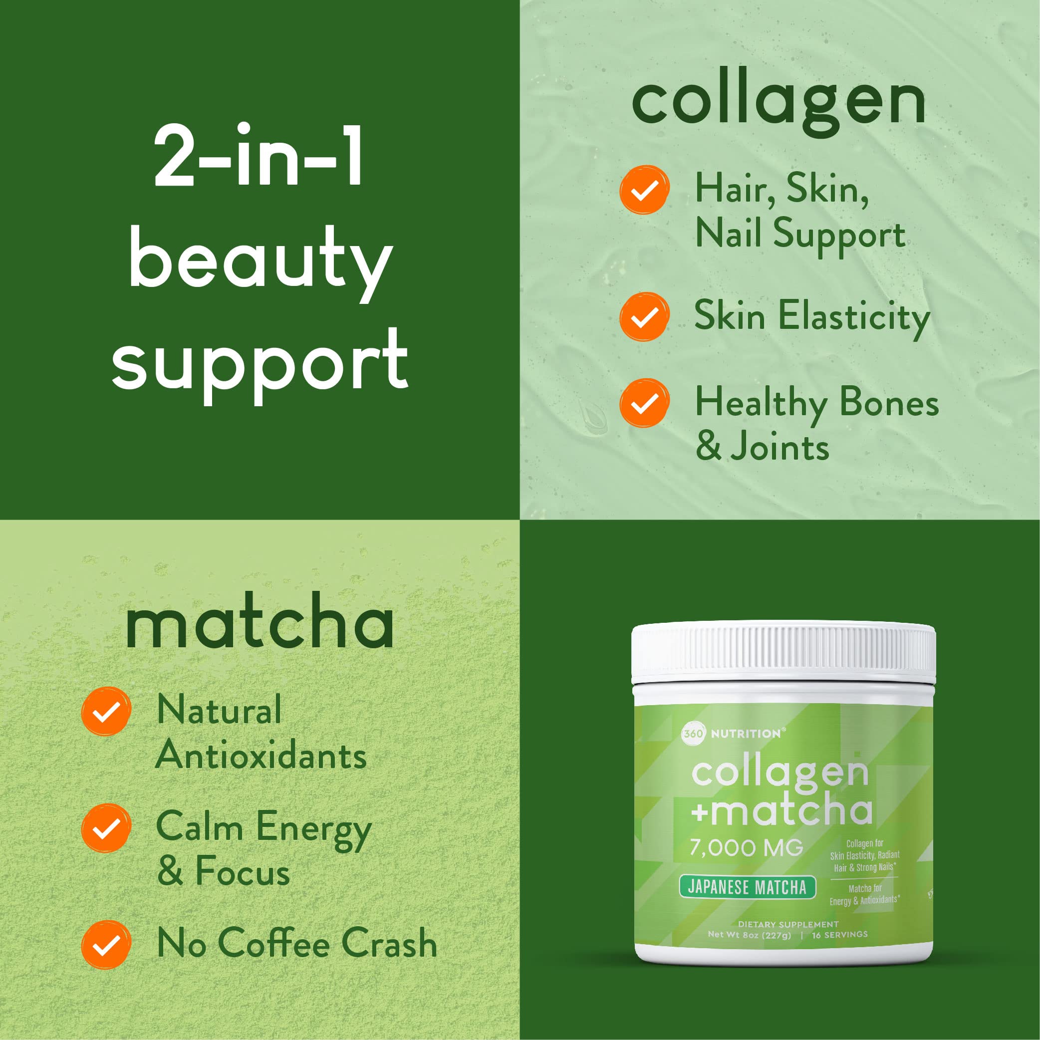 360 Nutrition Collagen Supplement 227g powder scoop