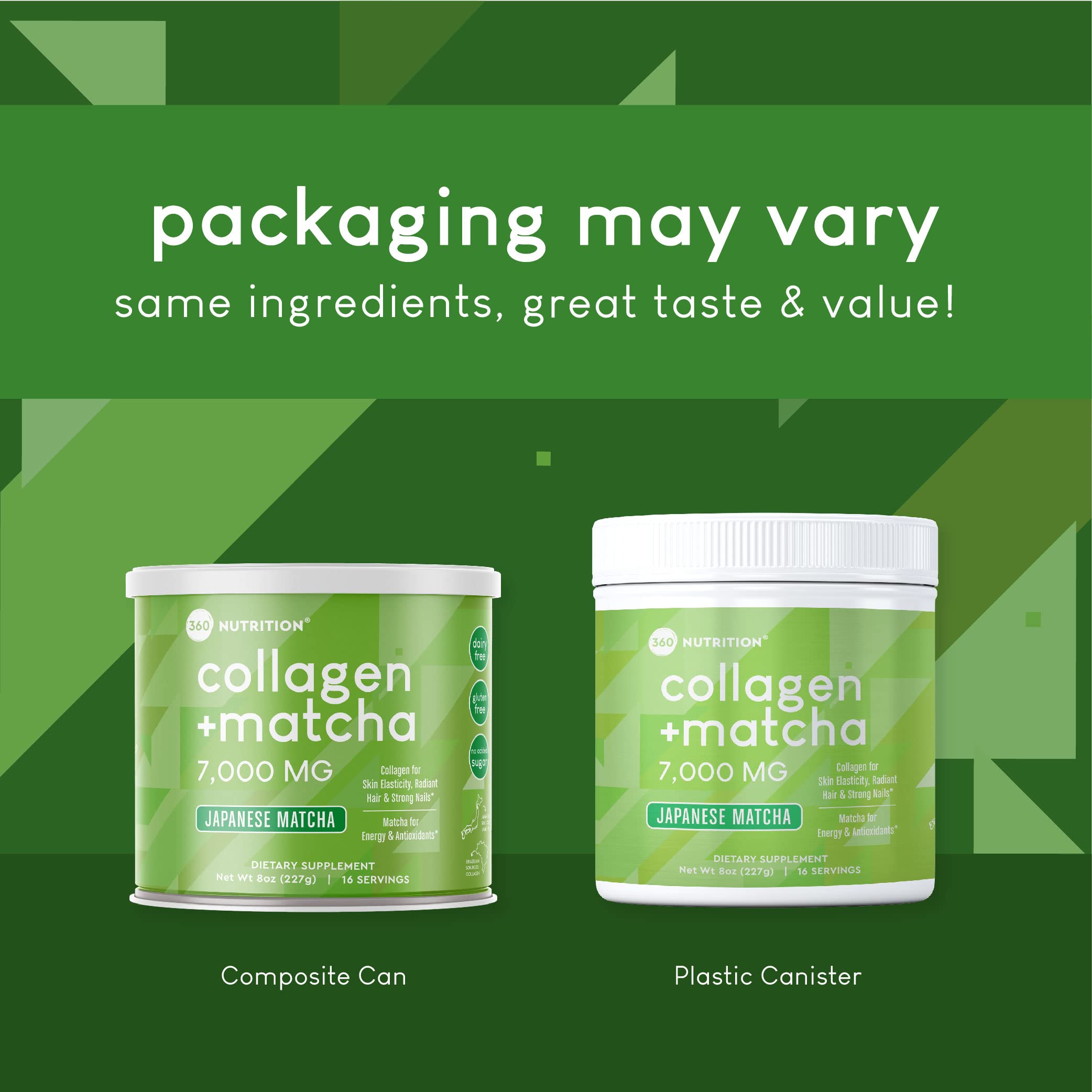 360 Nutrition Collagen Supplement 227g powder with ingredients