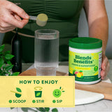 360 Nutrition Greens & Superfoods 227g displayed on a kitchen counter