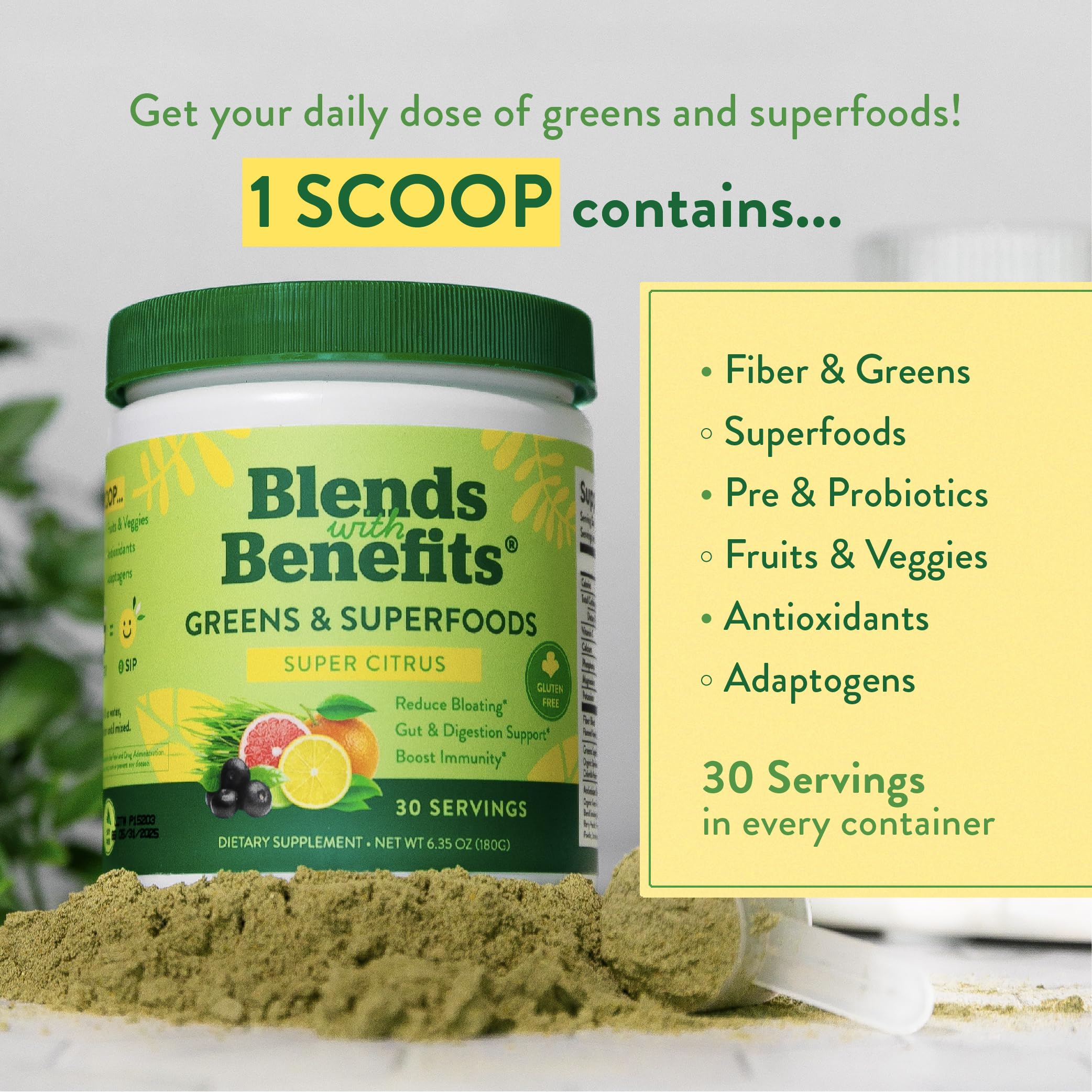 360 Nutrition Greens & Superfoods 227g mixed in a glass of water