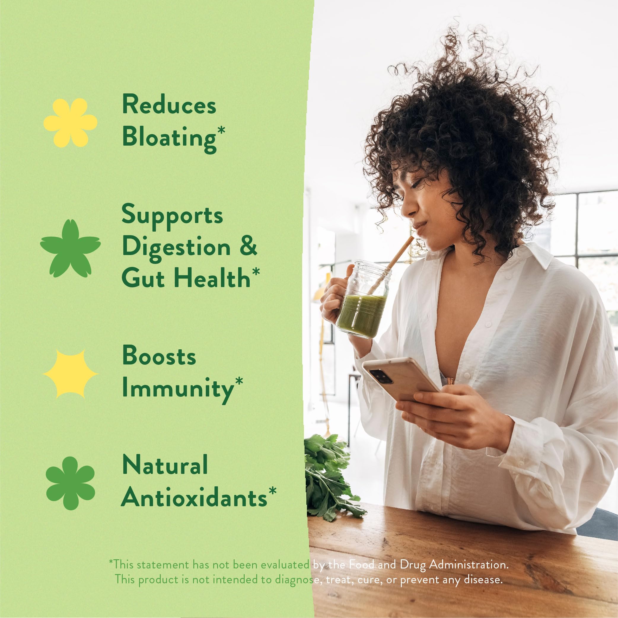 360 Nutrition Greens & Superfoods 227g nutritional information on packaging