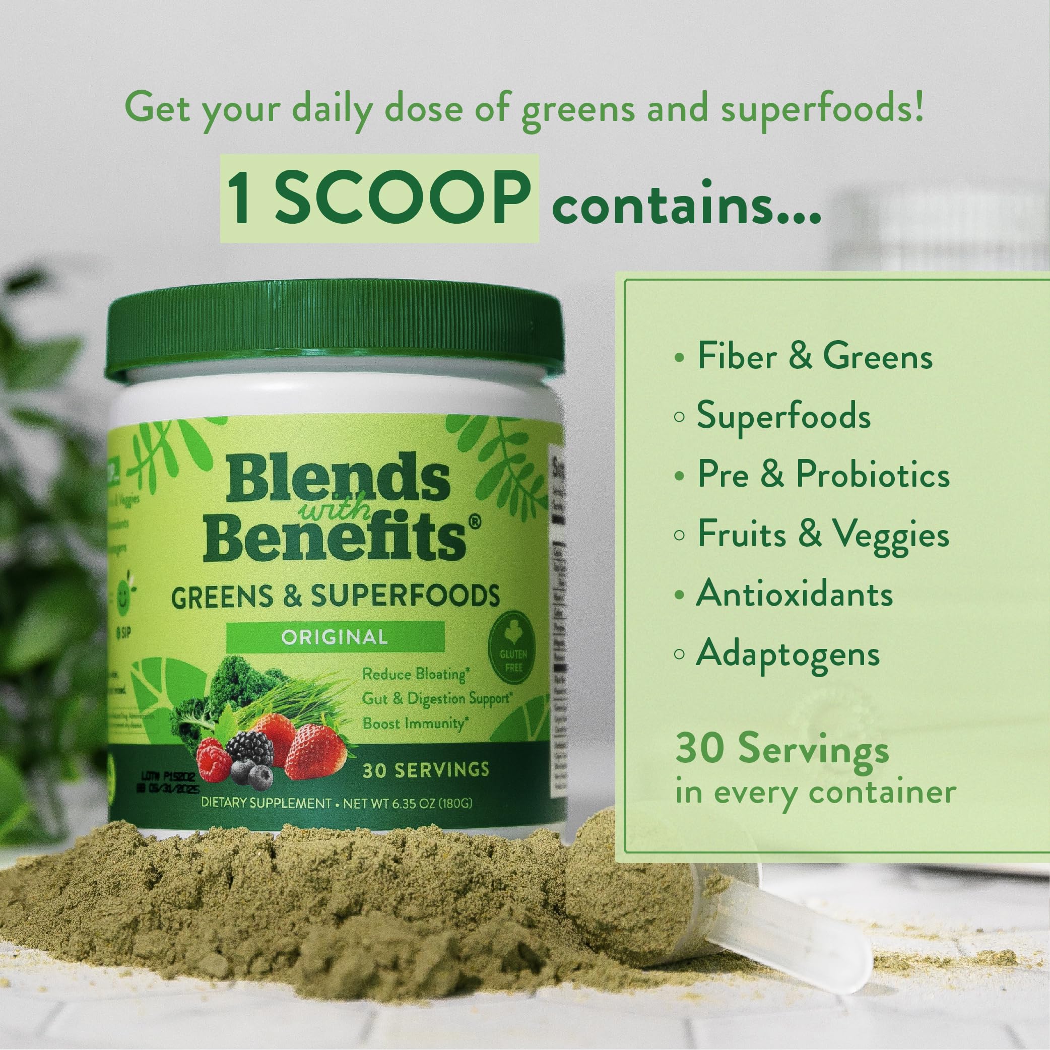 360 Nutrition Greens & Superfoods packaging side view