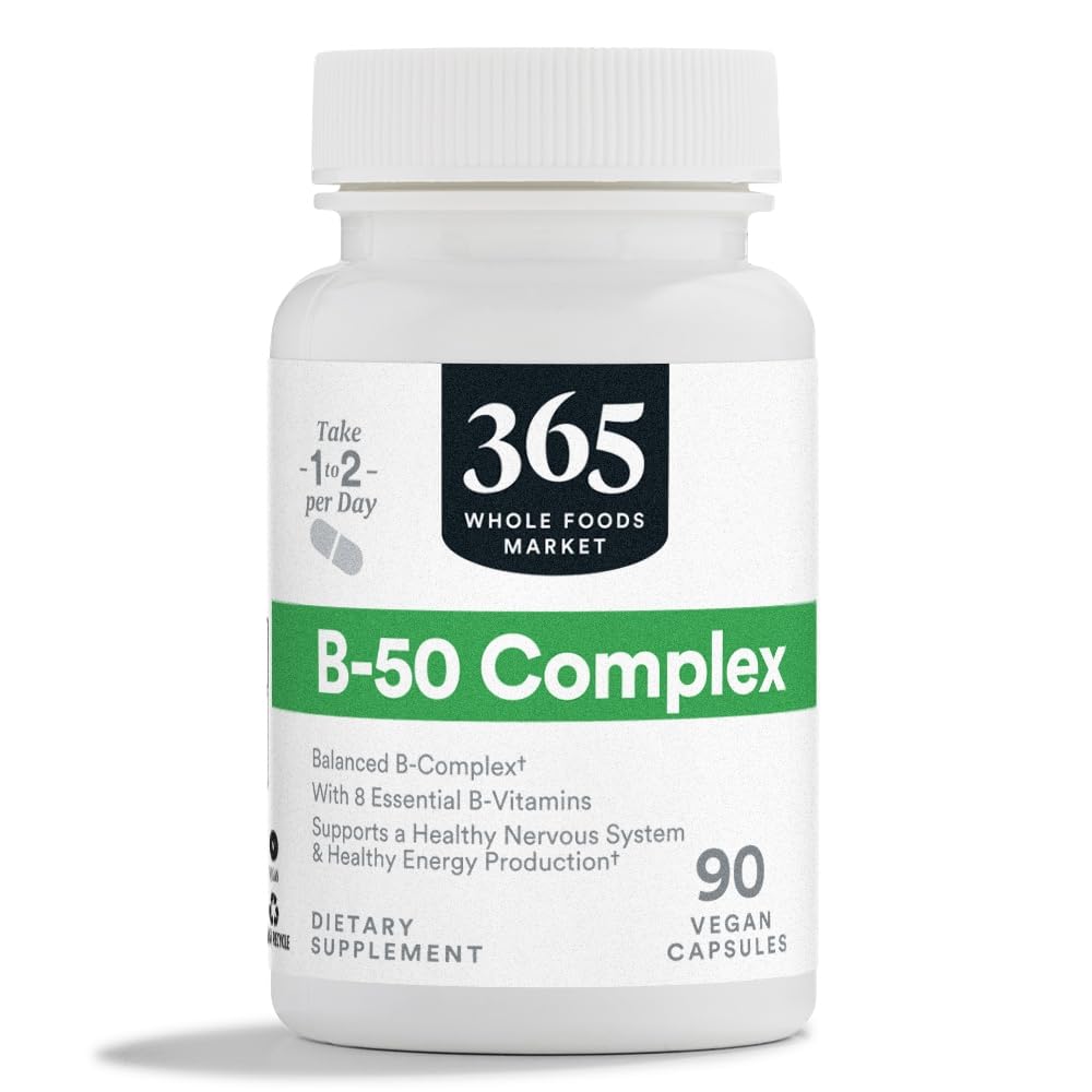 365 by Whole Foods Market B-Complex 90 vegetarian capsules front view