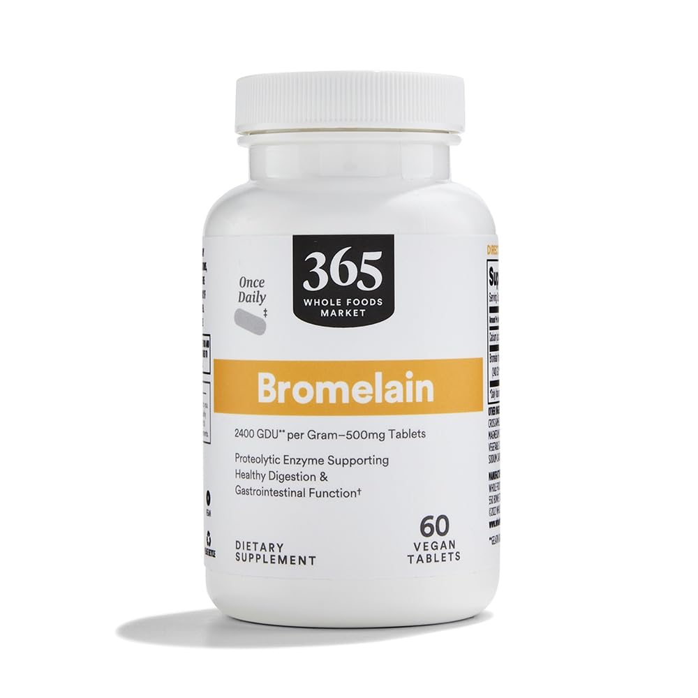 365 by Whole Foods Market Bromelain Capsules bottle front view