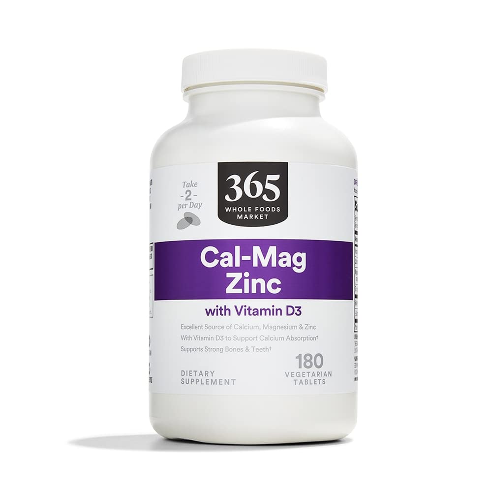 365 by Whole Foods Market Calcium Supplement 180 Tablets front view