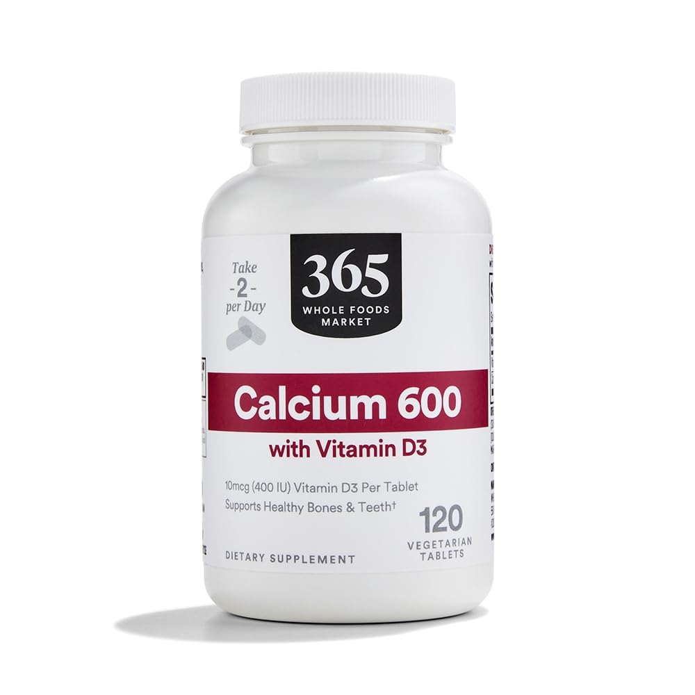 365 by Whole Foods Market Calcium with Vitamin D3 120 tablets front view